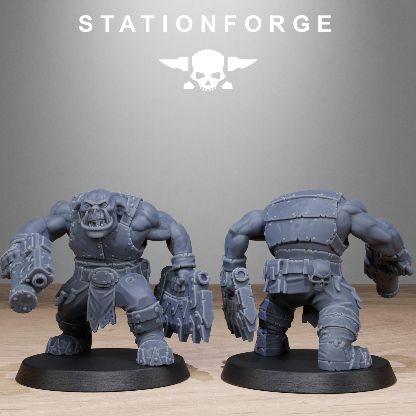 Orkaz Bros Infantry, Space-Faring Orkish Menace Sculpted by STATIONFORGE, Grimdark Compatible, Sci-Fi Wargame Scale