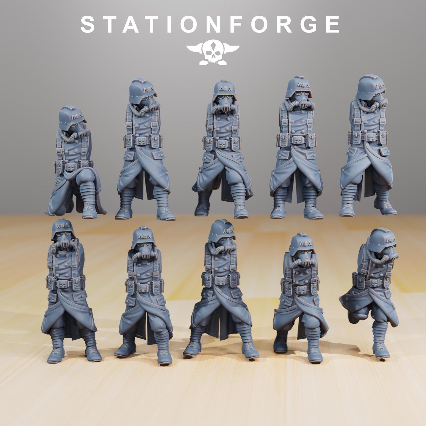 GrimGuard Infantry Builder, Death Korps Proxy, Sci-Fi Wargames Miniatures by STATIONFORGE