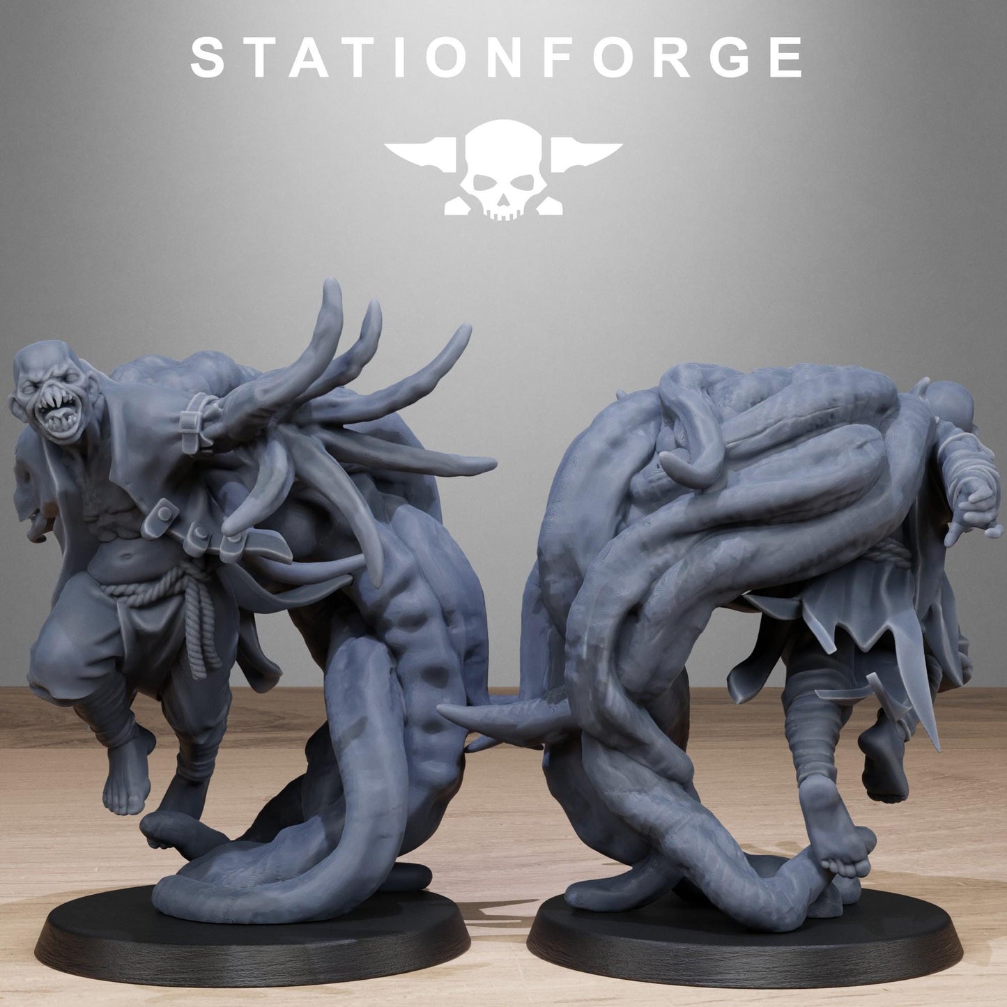 Corrupted Guard Butchers, Chaos Worshipper Sci-Fi Wargames Miniatures by STATIONFORGE, Corrupted Imperial Guard