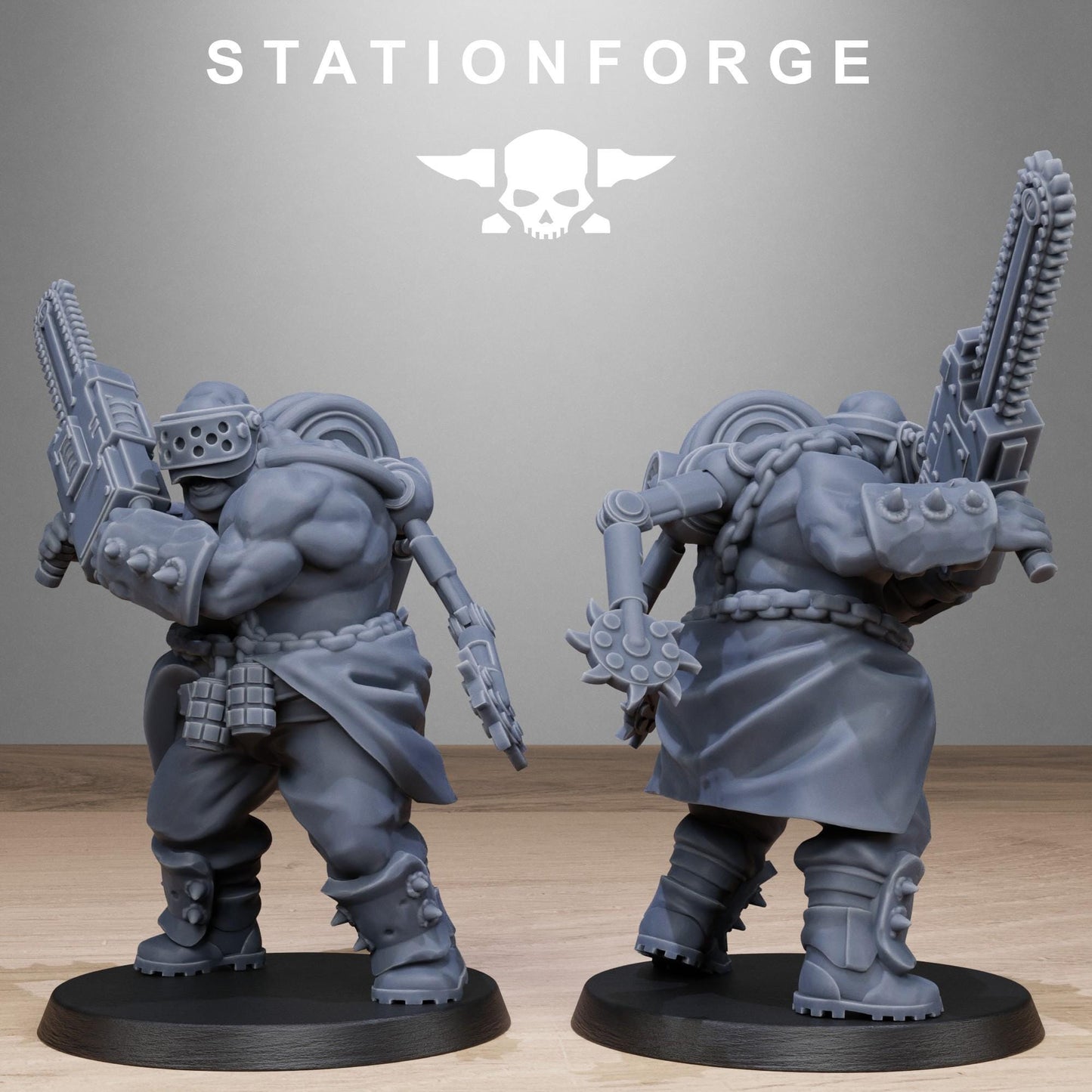 Corrupted Guard Butchers, Chaos Worshipper Sci-Fi Wargames Miniatures by STATIONFORGE, Corrupted Imperial Guard