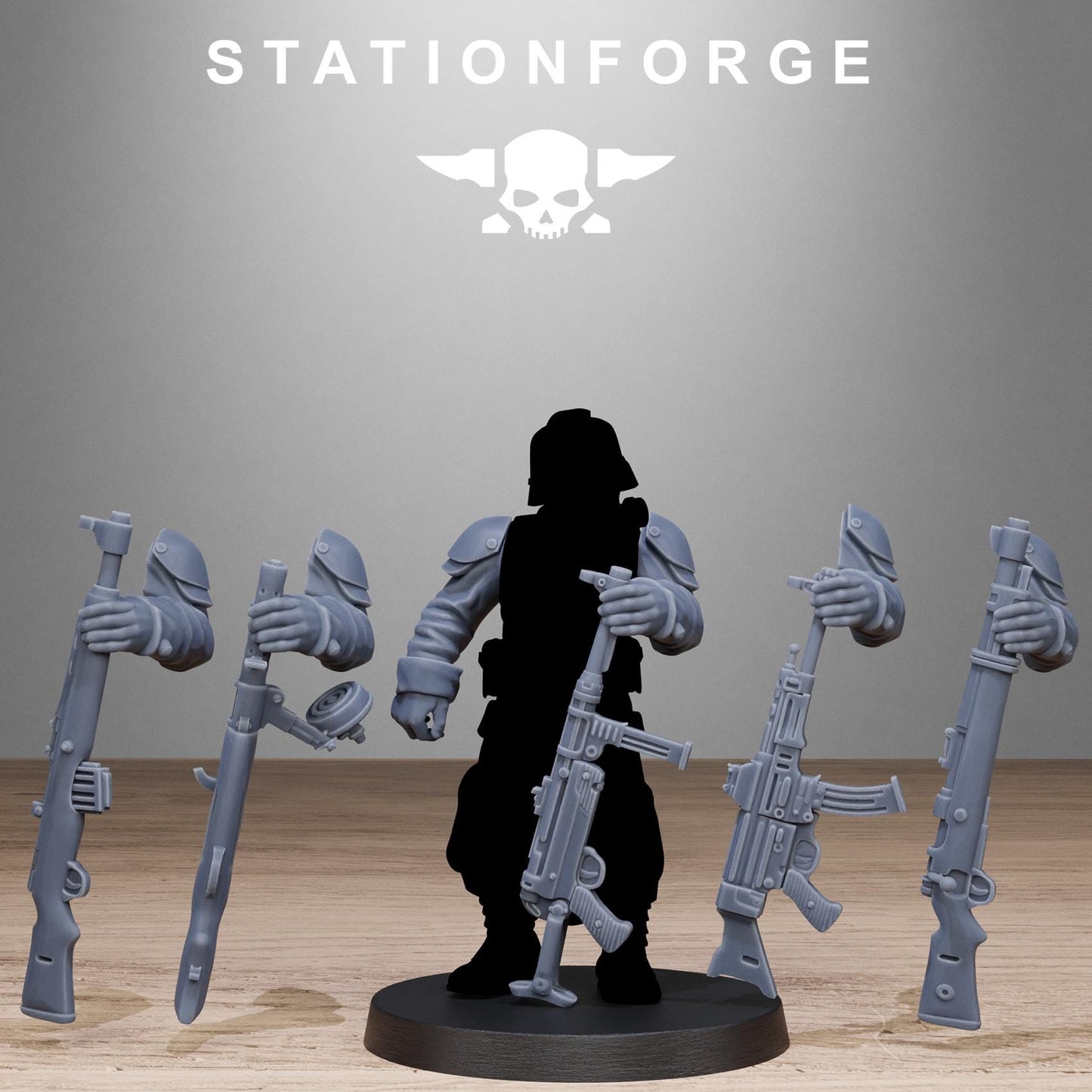 GrimGuard German Weapons Pack, Death Korps Bitz, Sci-Fi Wargames Miniatures by STATIONFORGE