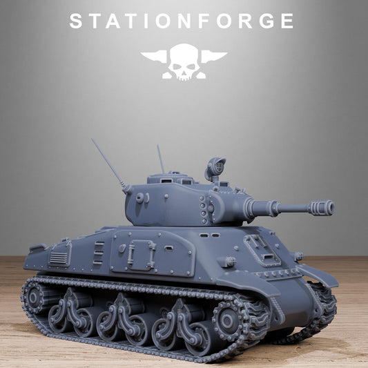 FreeGuard Battle Tank - GrimGuard Heavy Tank, Sci-Fi Space Guard Soldiers by STATIONFORGE