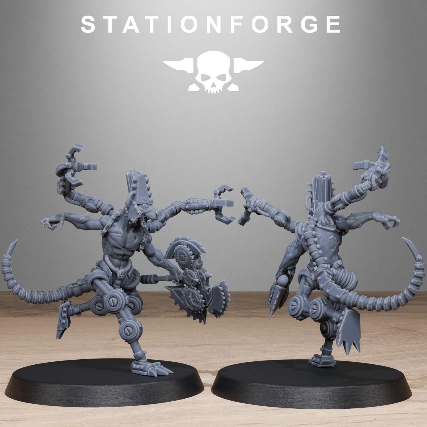 Raticus Technoclaw, Space Techno-Rats, monopose Sci-Fi warriors by STATIONFORGE, Sci-Fi Wargames Rat-Themed Grimdark miniatures