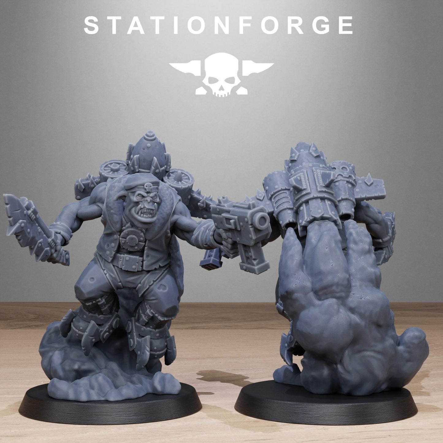Orkaz Flyers, Space-Faring Orkish Menace Sculpted by STATIONFORGE, Grimdark Compatible, Scaled for Sci-Fi Miniature Wargames