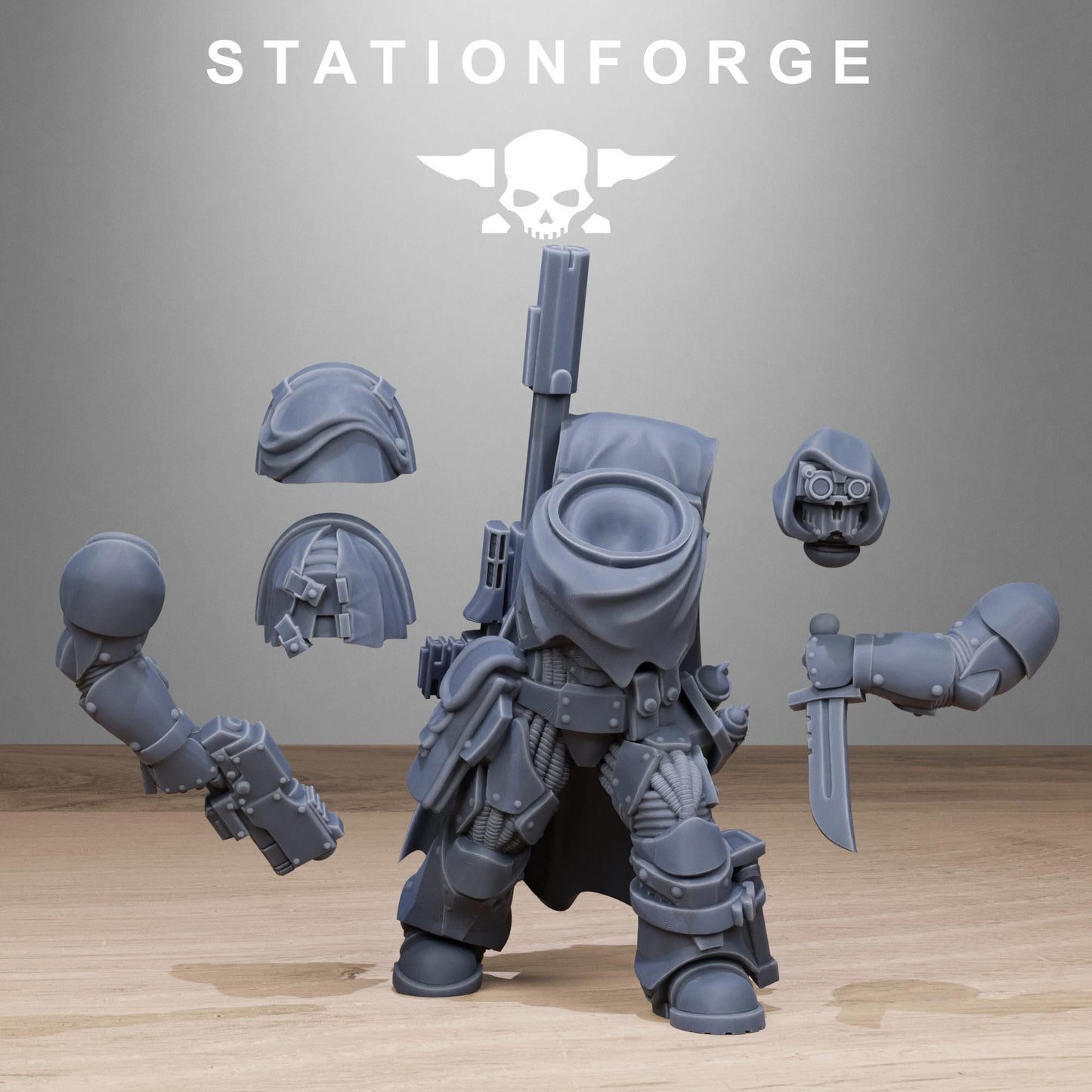 Socratis Snipers, Modular Sci-Fi Marine warriors by STATIONFORGE, Grimdark Wargames Proxy