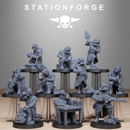 GrimGuard Chill Squad, Death Korps Proxy, Sci-Fi Wargames Miniatures by STATIONFORGE