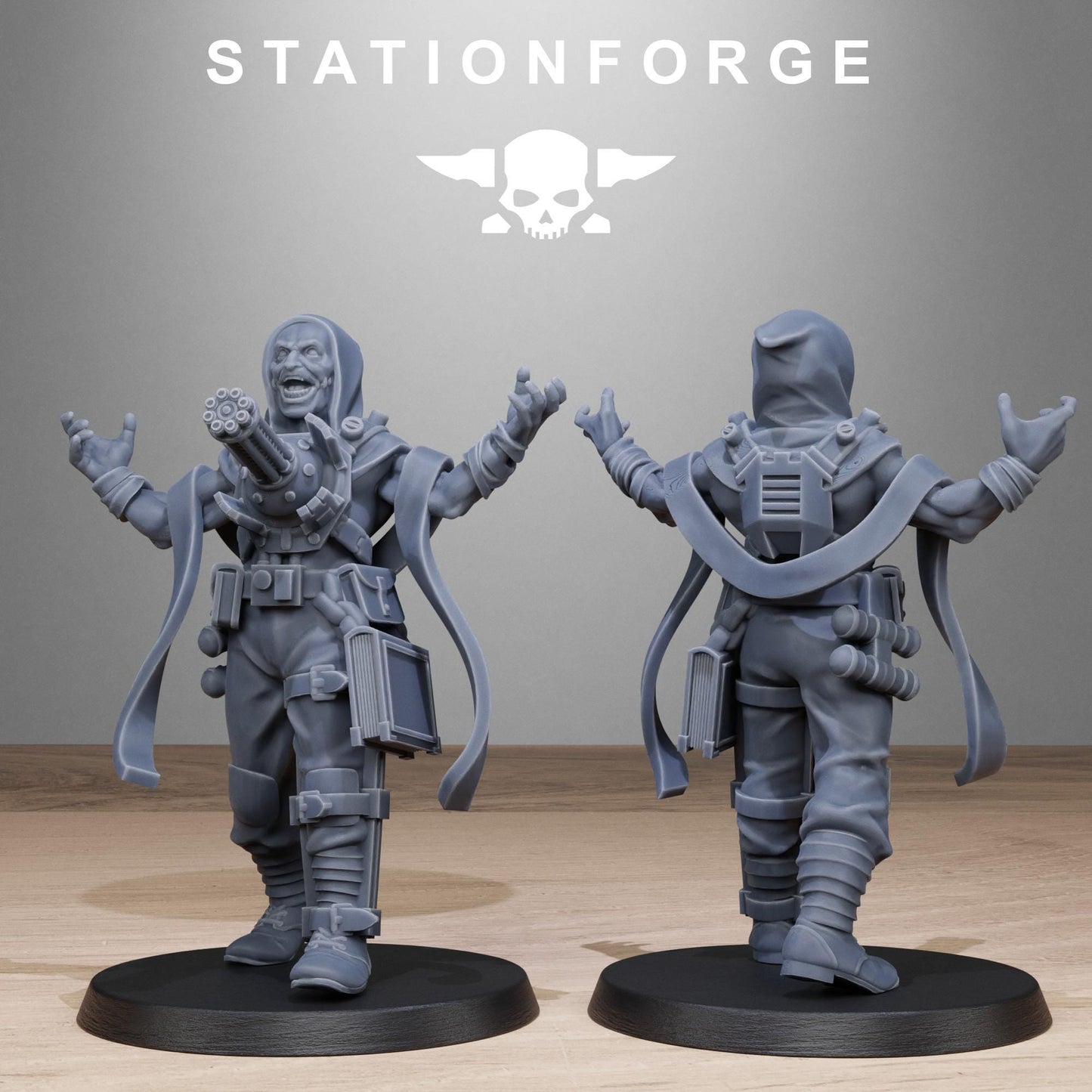 Corrupted Guard Abhumans, Chaos Worshipper Sci-Fi Wargames Miniatures by STATIONFORGE, Corrupted Imperial Guard