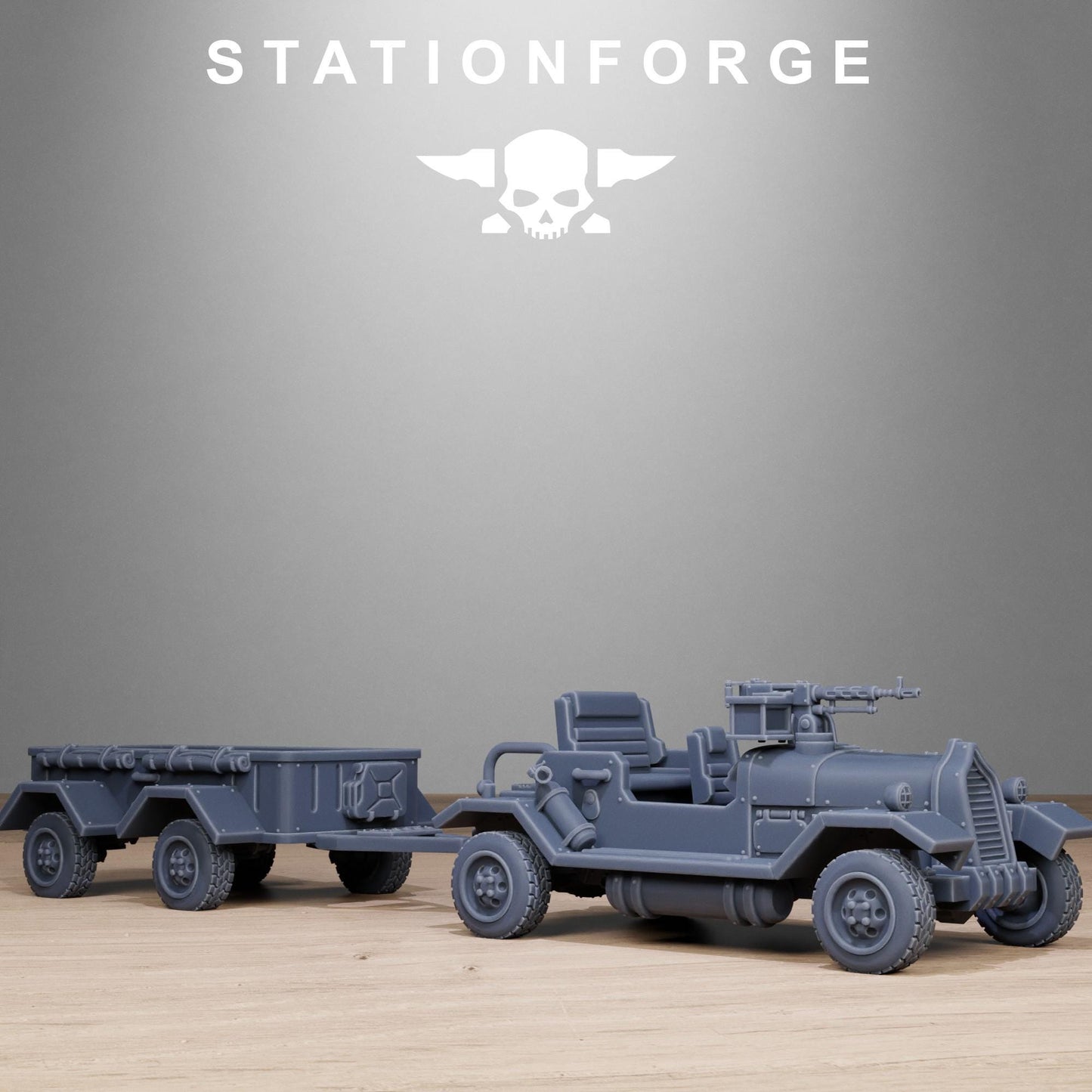 GrimGuard Support Vehicles, Modular Sci-Fi Guardsmen Vehicles by STATIONFORGE, Sci-fi Wargames Proxy, Imperial Guard Transports