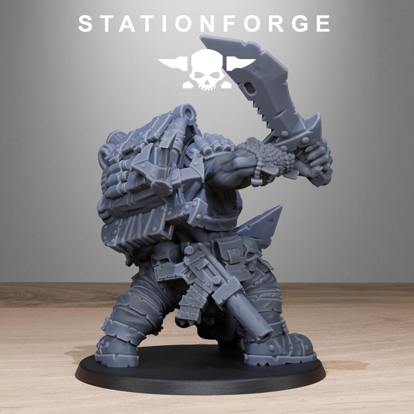 Orkaz Assassin, Space-Faring Orkish Menace Sculpted by STATIONFORGE, Grimdark Compatible, Sci-Fi Wargame Scale
