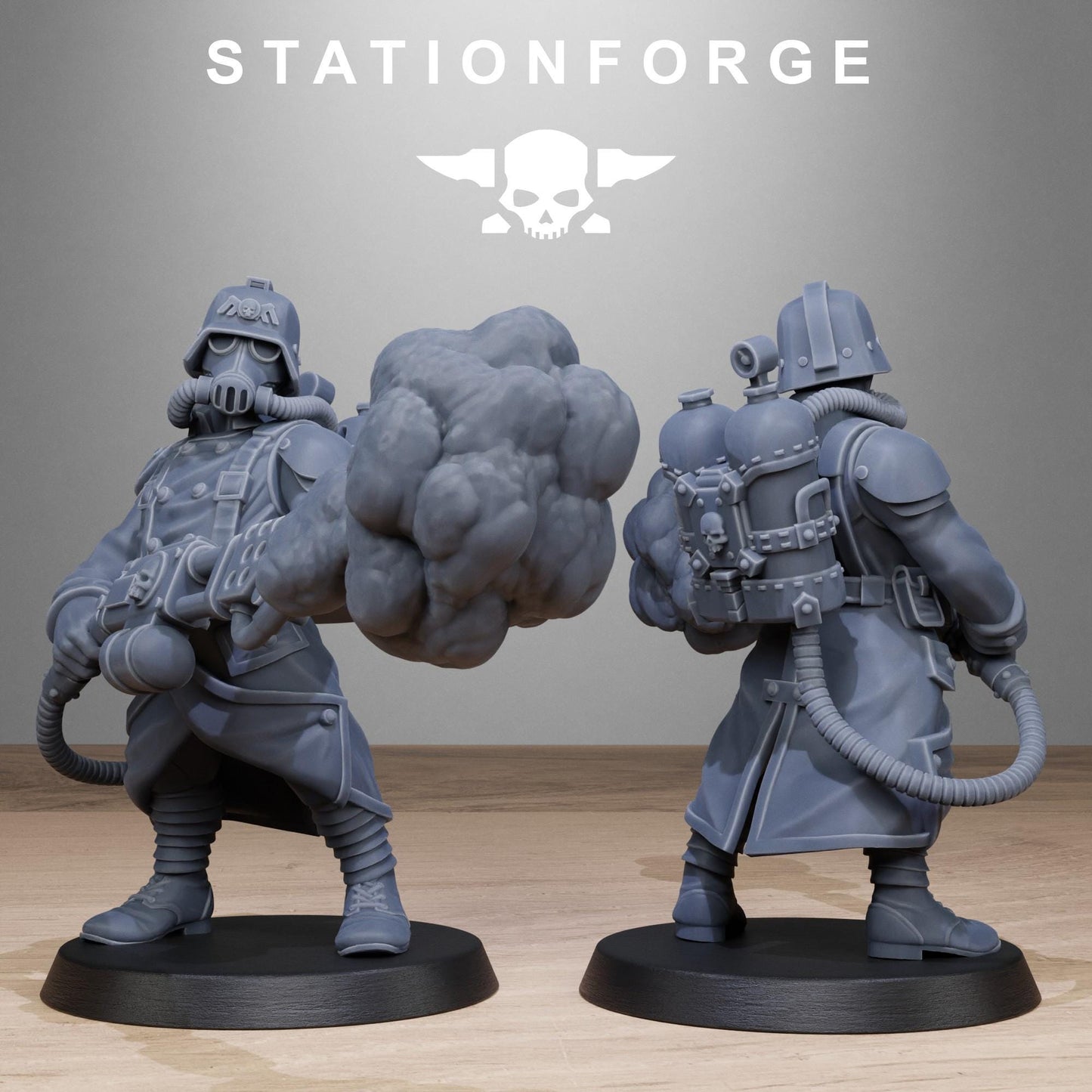 GrimGuard Flamers, Death Korps Proxy, Sci-Fi Wargames Miniatures by STATIONFORGE