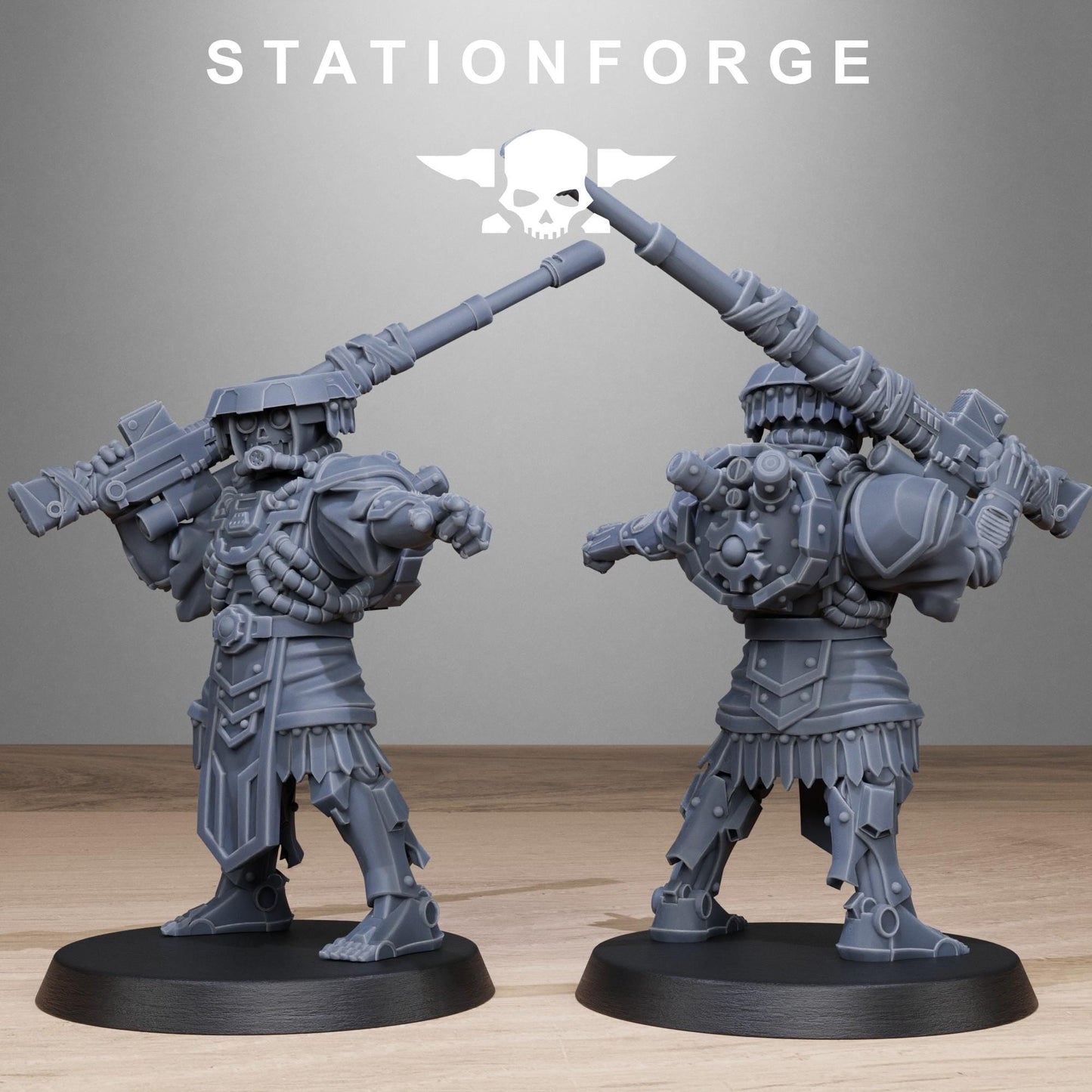 Scavenger Snipers, Space Techno-bots, modular Sci-Fi warriors by STATIONFORGE, Sci-Fi Wargames Cyber-themed Grimdark miniatures