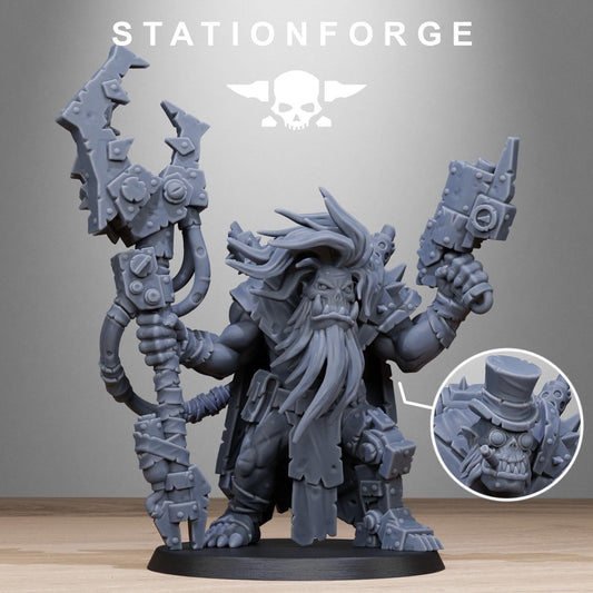 Orkaz Madman, Space-Faring Orkish Menace Sculpted by STATIONFORGE, Grimdark Compatible, Sci-Fi Wargame Scale