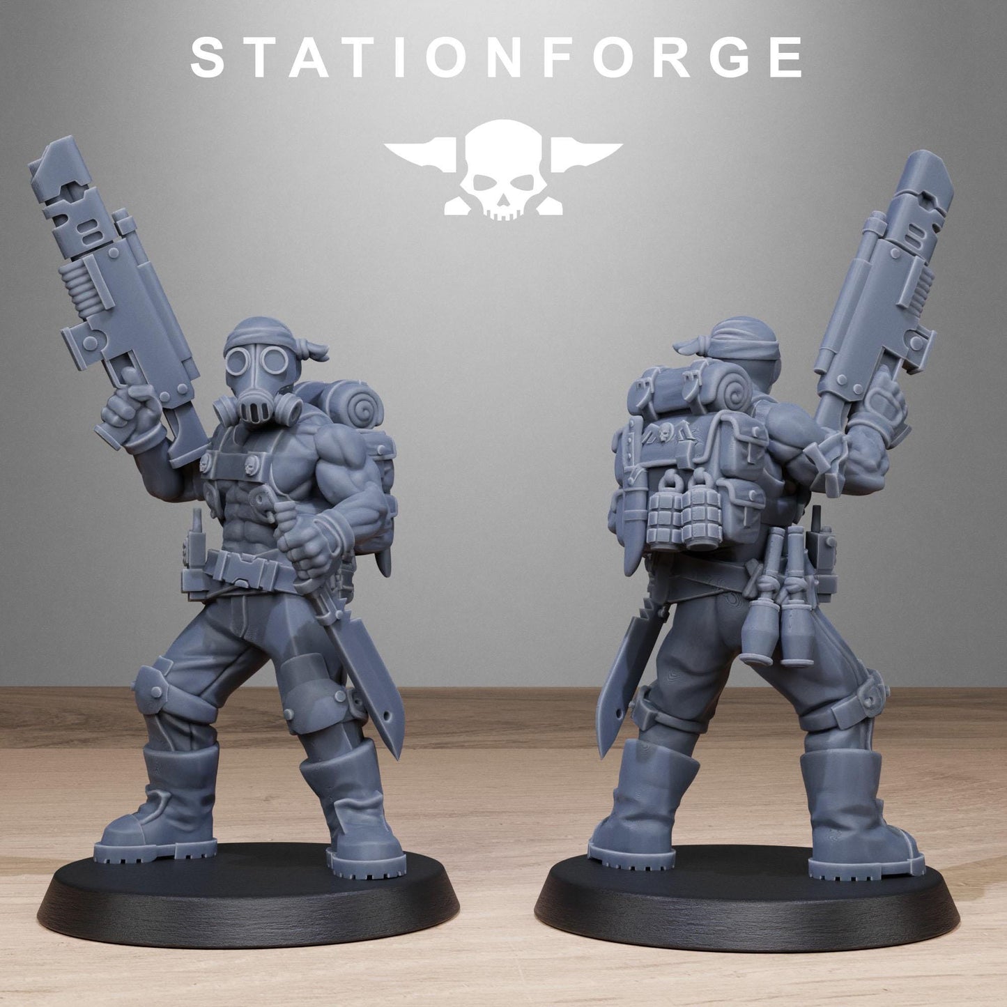 GrimGuard Jungle Fighters 2, Death Korps Proxy, Sci-Fi Wargames Miniatures by STATIONFORGE