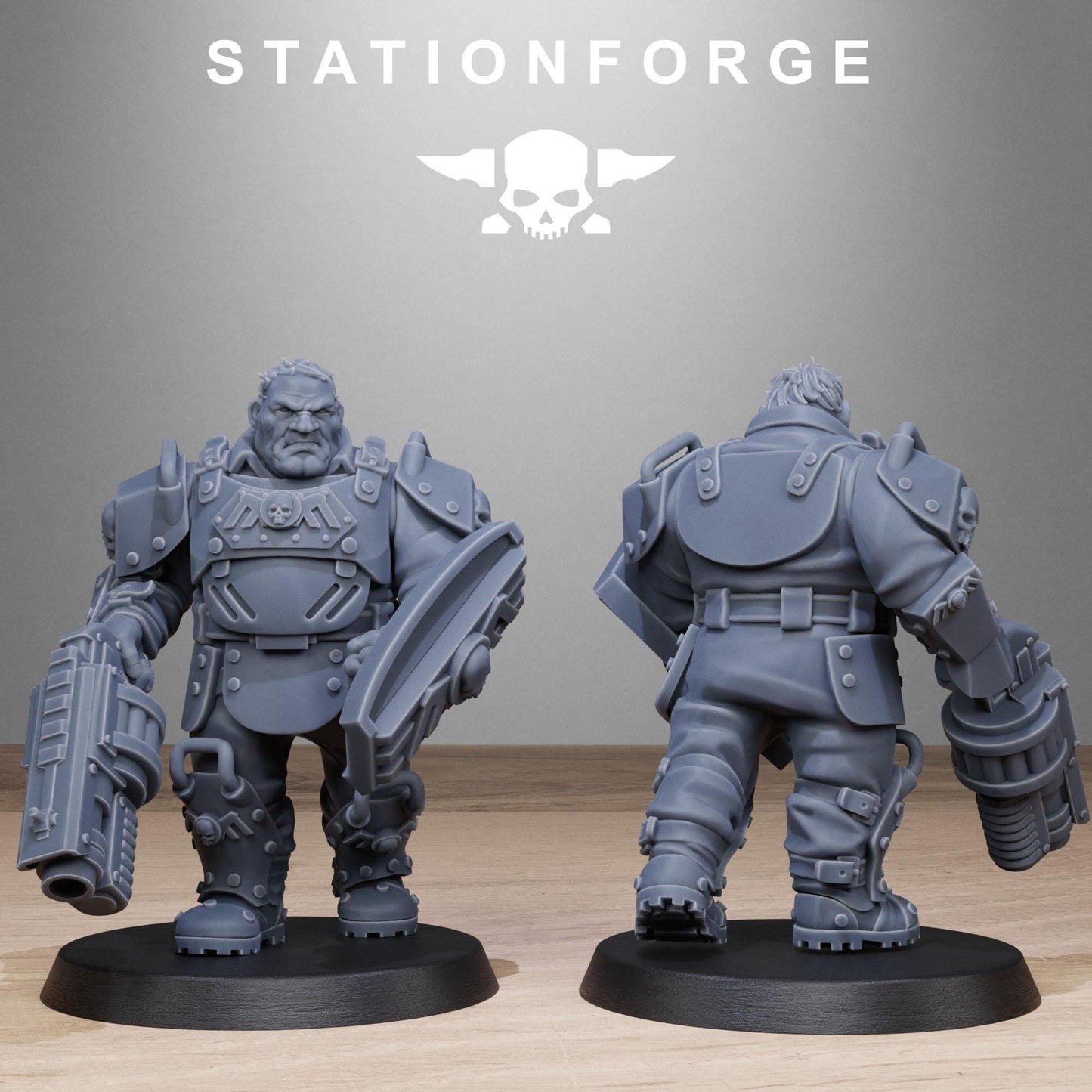 GrimGuard Armored Mutants, Imperial Guard Proxy, Sci-Fi Wargames Miniatures by STATIONFORGE