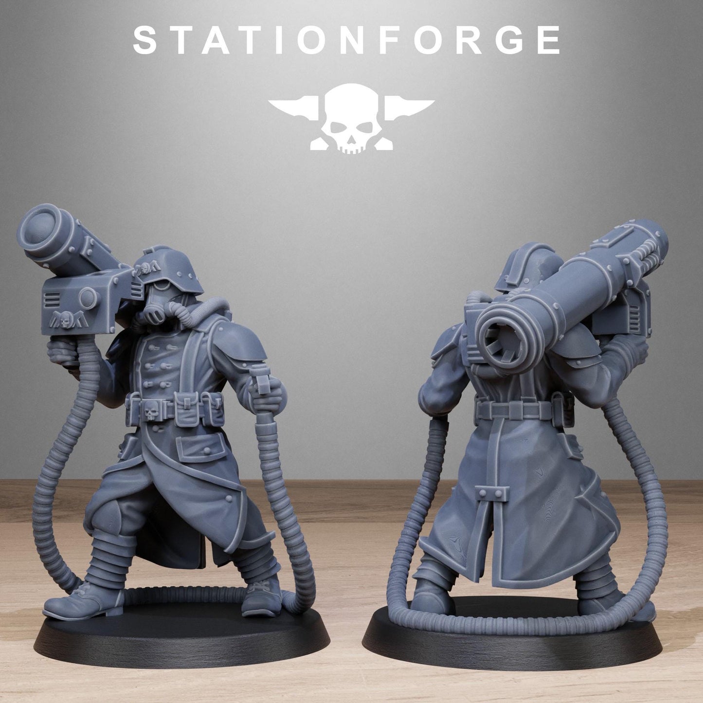GrimGuard Rocketeers, Death Korps Proxy, Sci-Fi Wargames Miniatures by STATIONFORGE