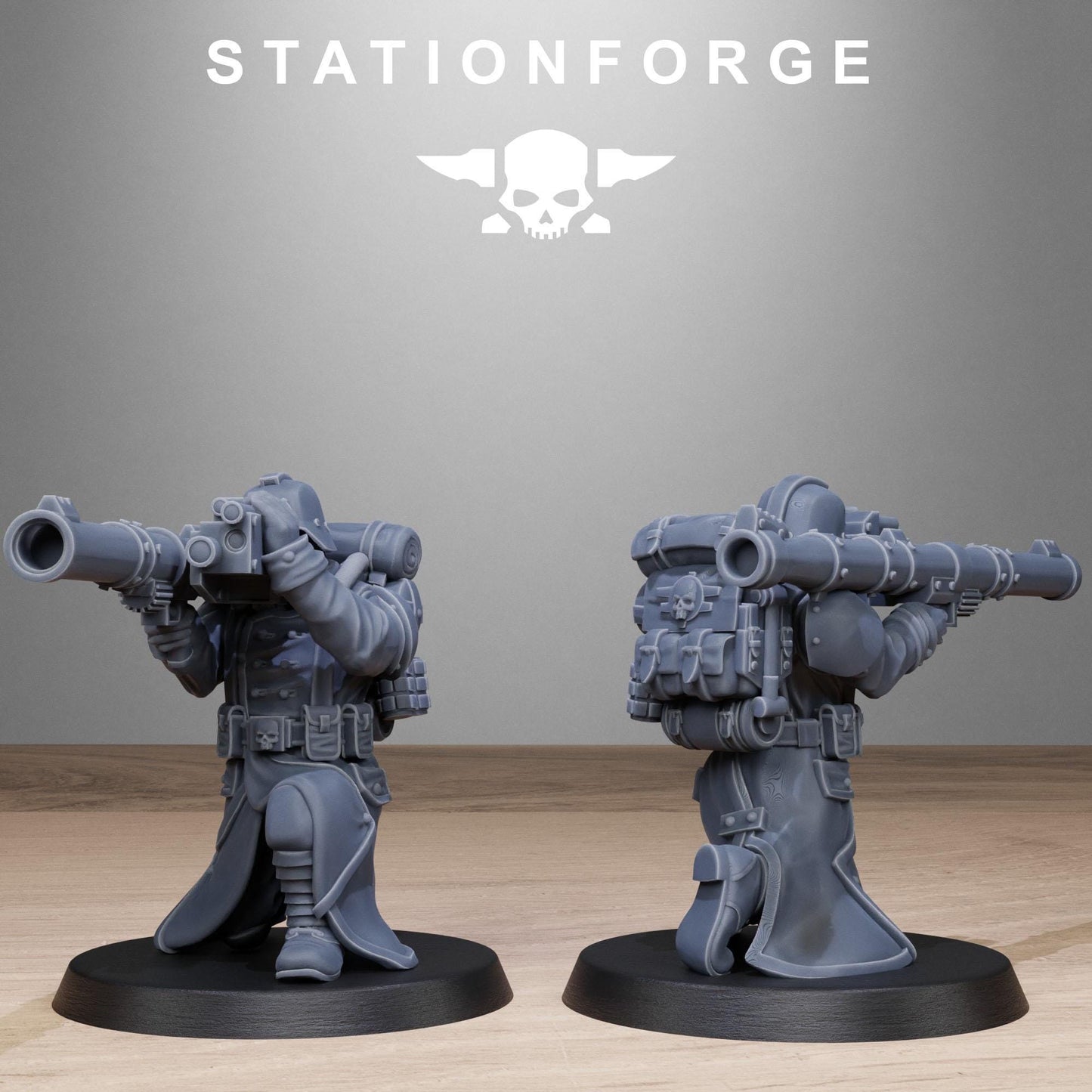 GrimGuard Rocketeers, Death Korps Proxy, Sci-Fi Wargames Miniatures by STATIONFORGE