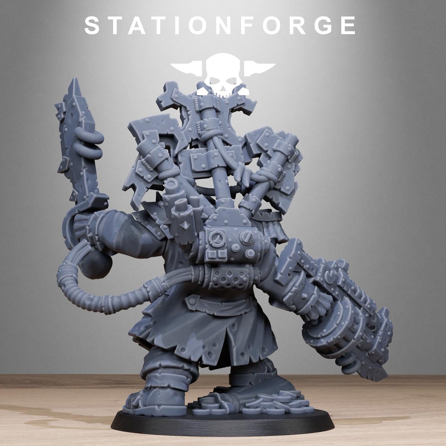 Orkaz Pirate, Space-Faring Orkish Menace Sculpted by STATIONFORGE, Grimdark Compatible, Sci-Fi Wargame Scale