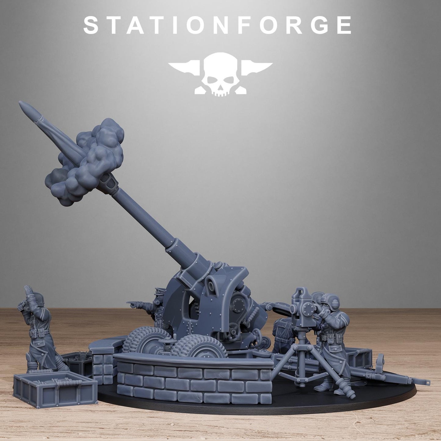 GrimGuard Light Artillery 2.0, Modular Sci-Fi Artillery by STATIONFORGE, Sci-fi Wargames Proxy, Imperial Guard Army Artillery Proxy
