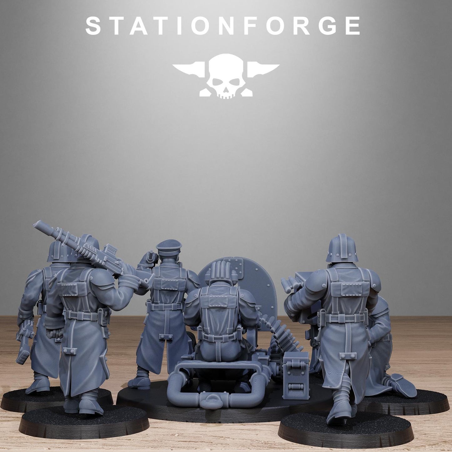 GrimGuard Battle Weapons 2.0, Heavy Weapons Team,  Imperial Guard Miniatures by STATIONFORGE
