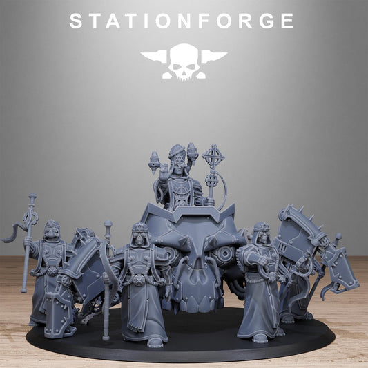 Scavenger Lectern Walker, Space Techno-bots, modular Sci-Fi warriors by STATIONFORGE, Sci-Fi Wargames Cyber-themed Grimdark miniatures