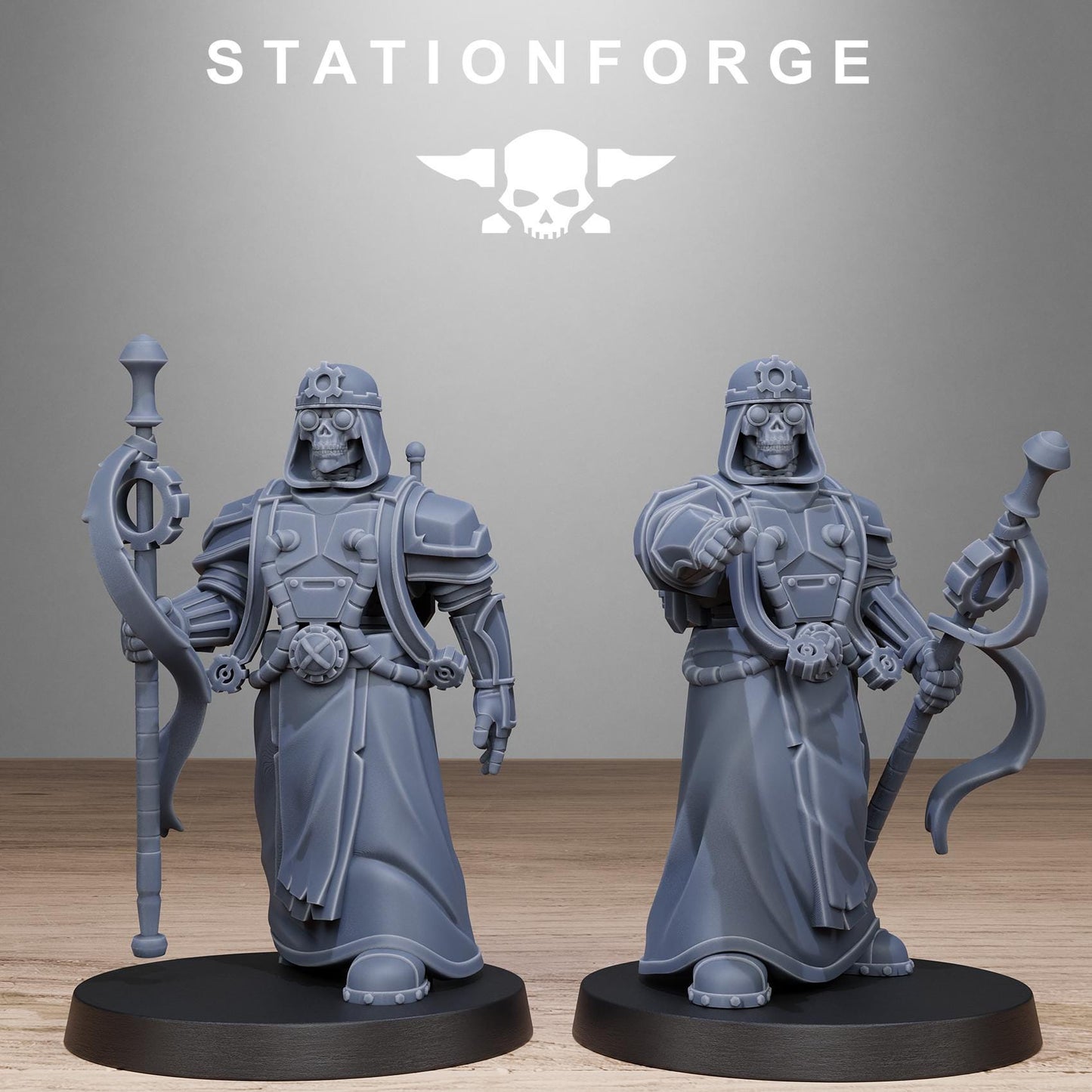 Scavenger Lectern Walker, Space Techno-bots, modular Sci-Fi warriors by STATIONFORGE, Sci-Fi Wargames Cyber-themed Grimdark miniatures