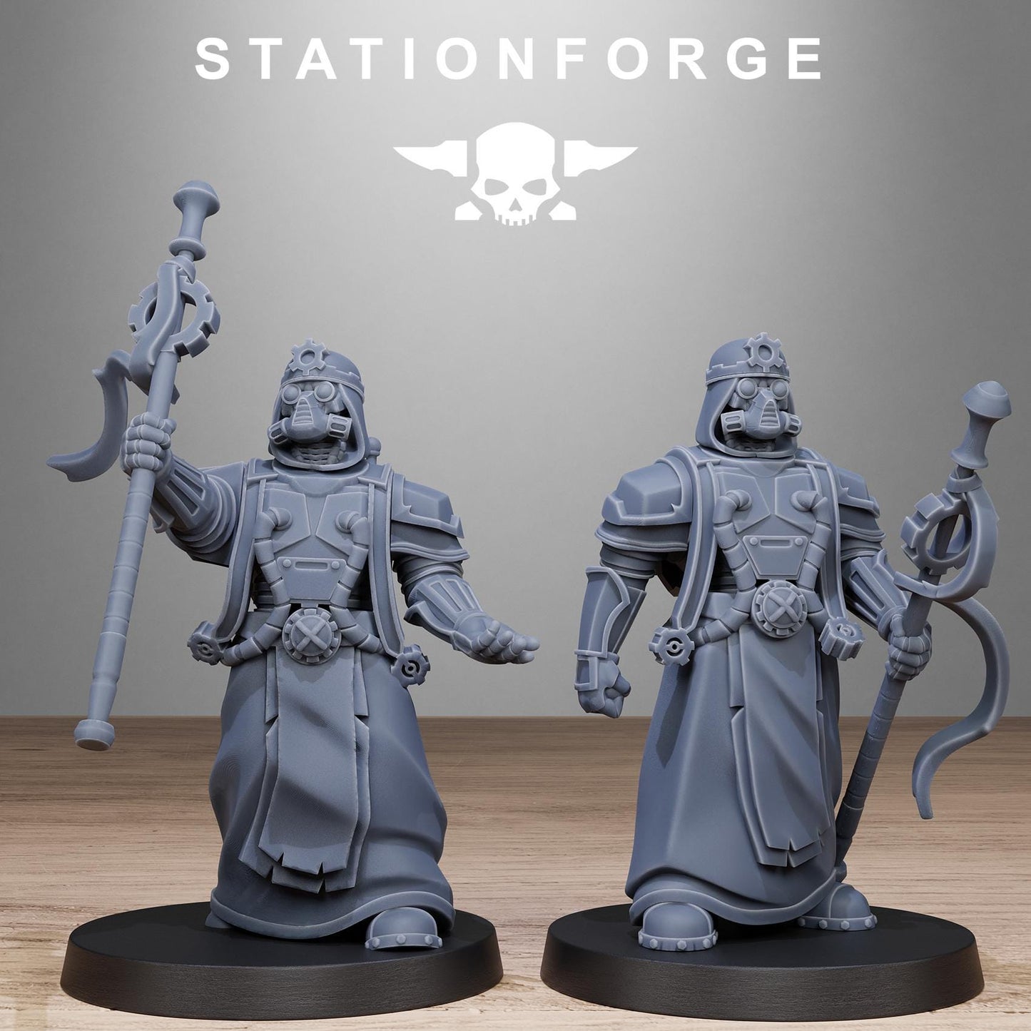 Scavenger Lectern Walker, Space Techno-bots, modular Sci-Fi warriors by STATIONFORGE, Sci-Fi Wargames Cyber-themed Grimdark miniatures