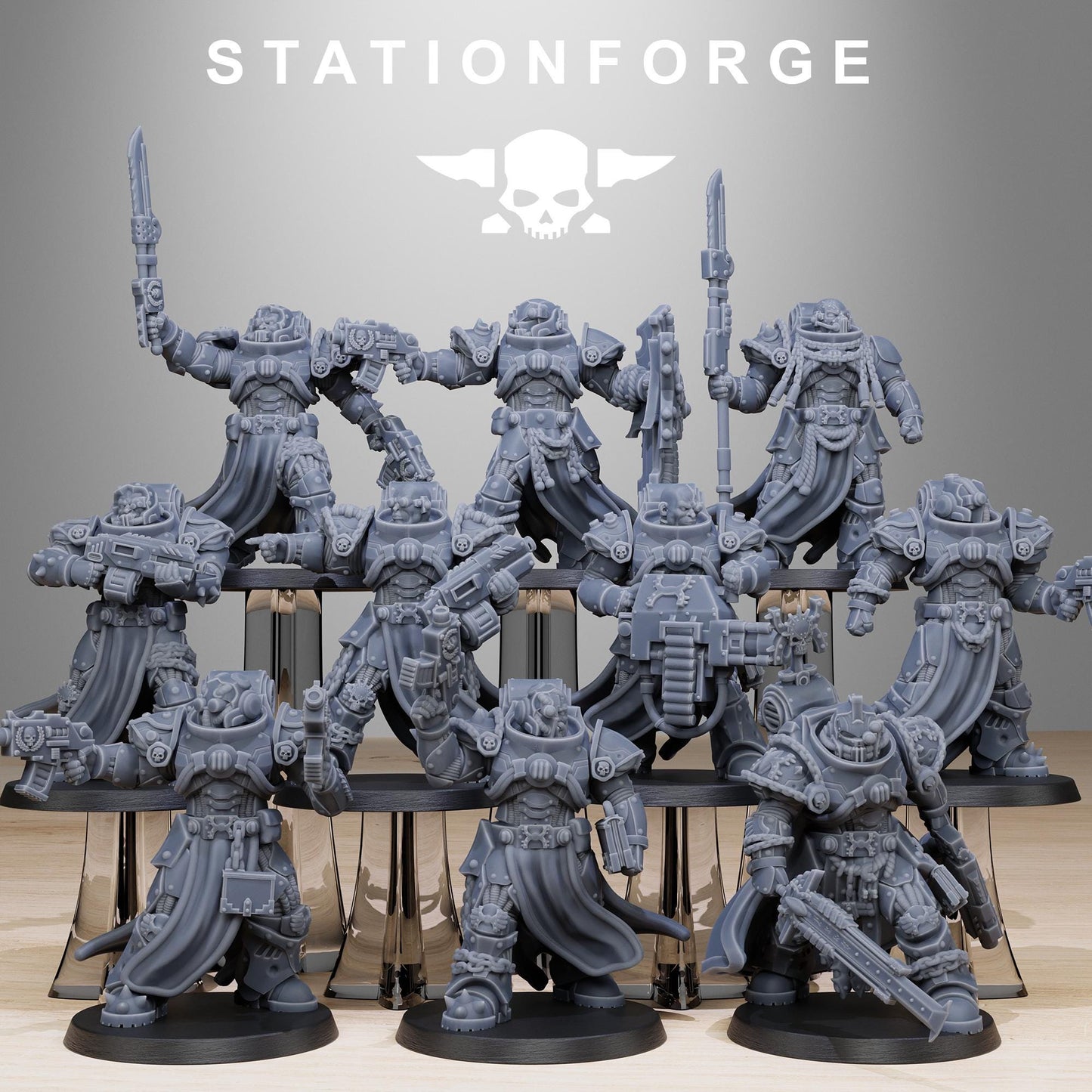 Socratis Militants, Modular Sci-Fi Marine warriors by STATIONFORGE, Grimdark Wargames Proxy
