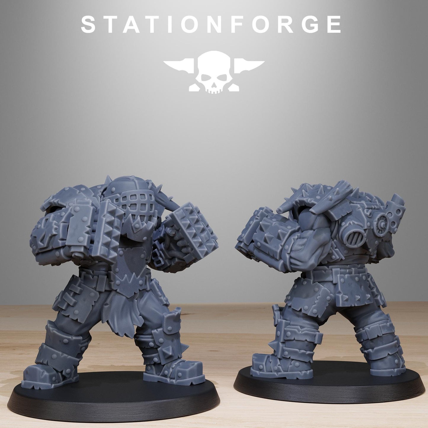 Orkaz Smashers, Space-Faring Orkish Menace Sculpted by STATIONFORGE, Grimdark Compatible, Sci-Fi Wargame Scale