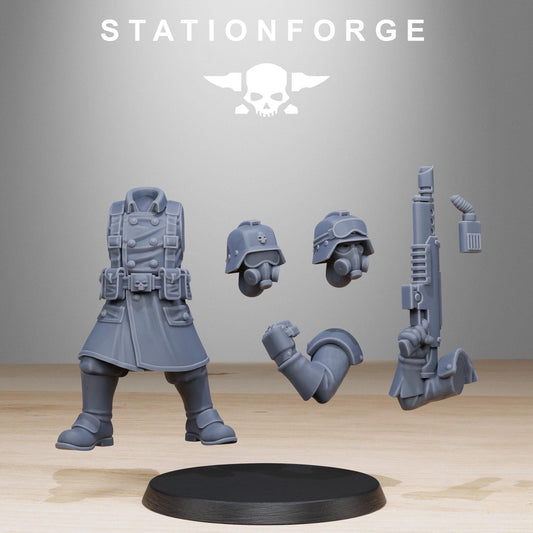 Grimguard Militants, Death Korps Proxy, Sci-Fi Wargames Miniatures by STATIONFORGE