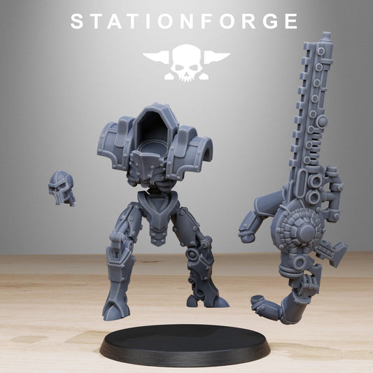 Astronet Heavy Infantry, Modular Sci-Fi Undead Robot Warriors by STATIONFORGE, Grimdark Wargames Proxy
