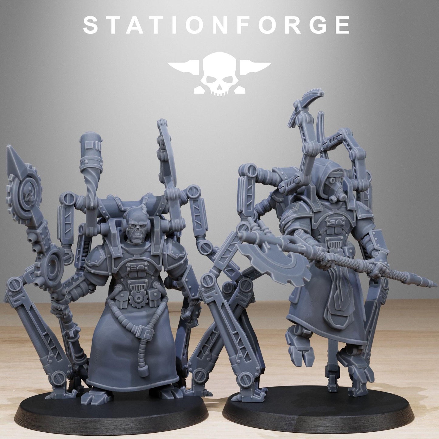 Scavenger Octapods, Space Techno-bots, modular Sci-Fi warriors by STATIONFORGE, Sci-Fi Wargames Cyber-themed Grimdark miniatures