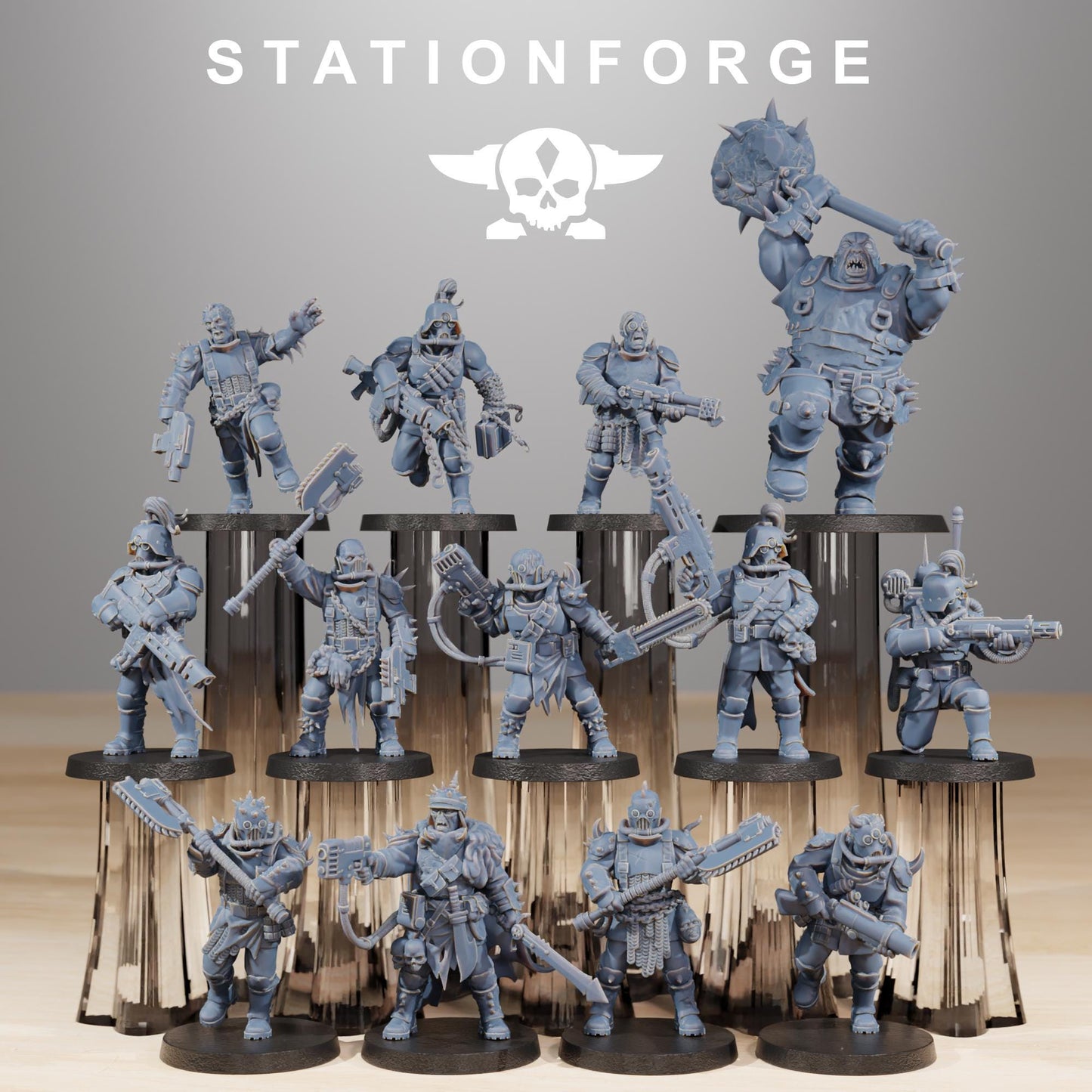 Corrupted Guard The Forsaken, Chaos Worshipper Sci-Fi Wargames Miniatures by STATIONFORGE, Corrupted Imperial Guard