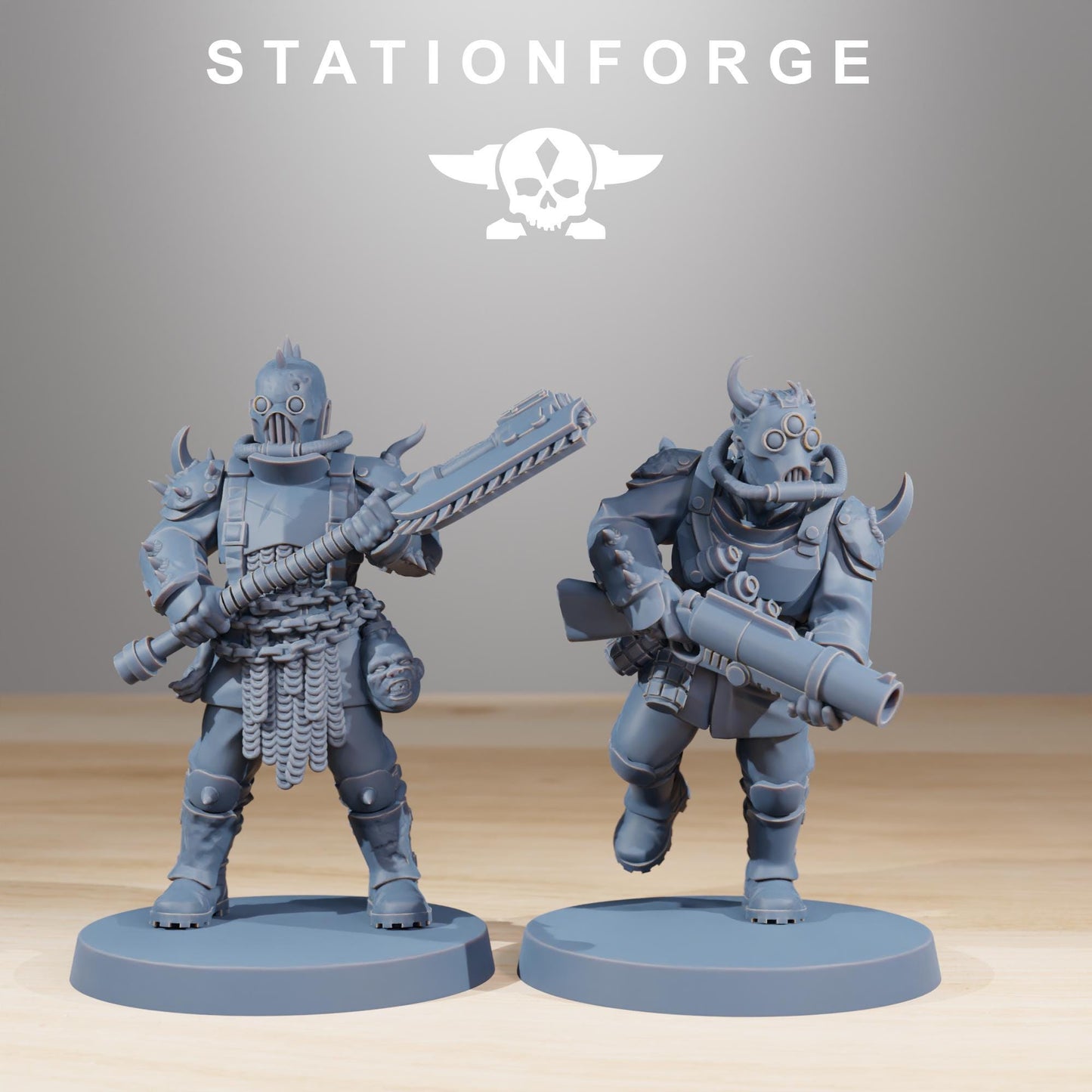 Corrupted Guard The Forsaken, Chaos Worshipper Sci-Fi Wargames Miniatures by STATIONFORGE, Corrupted Imperial Guard