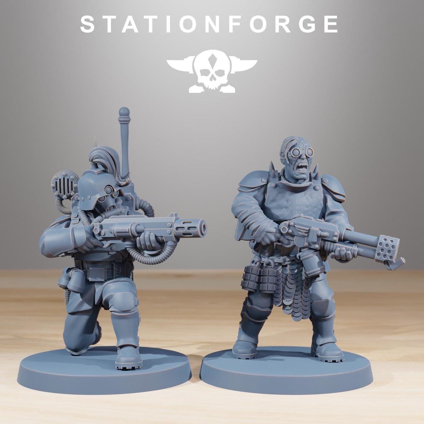 Corrupted Guard The Forsaken, Chaos Worshipper Sci-Fi Wargames Miniatures by STATIONFORGE, Corrupted Imperial Guard