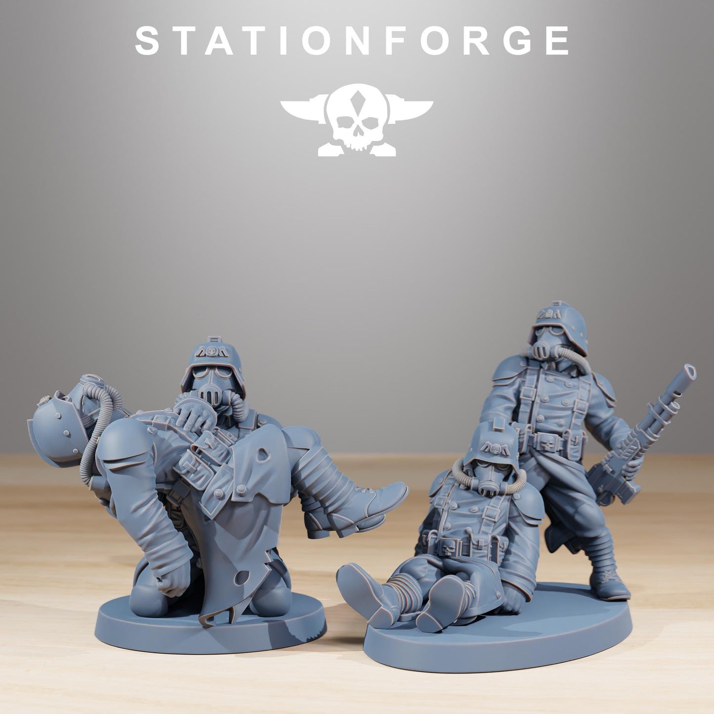 GrimGuard The Fallen, Death Korps Proxy, Sci-Fi Wargames Miniatures by STATIONFORGE