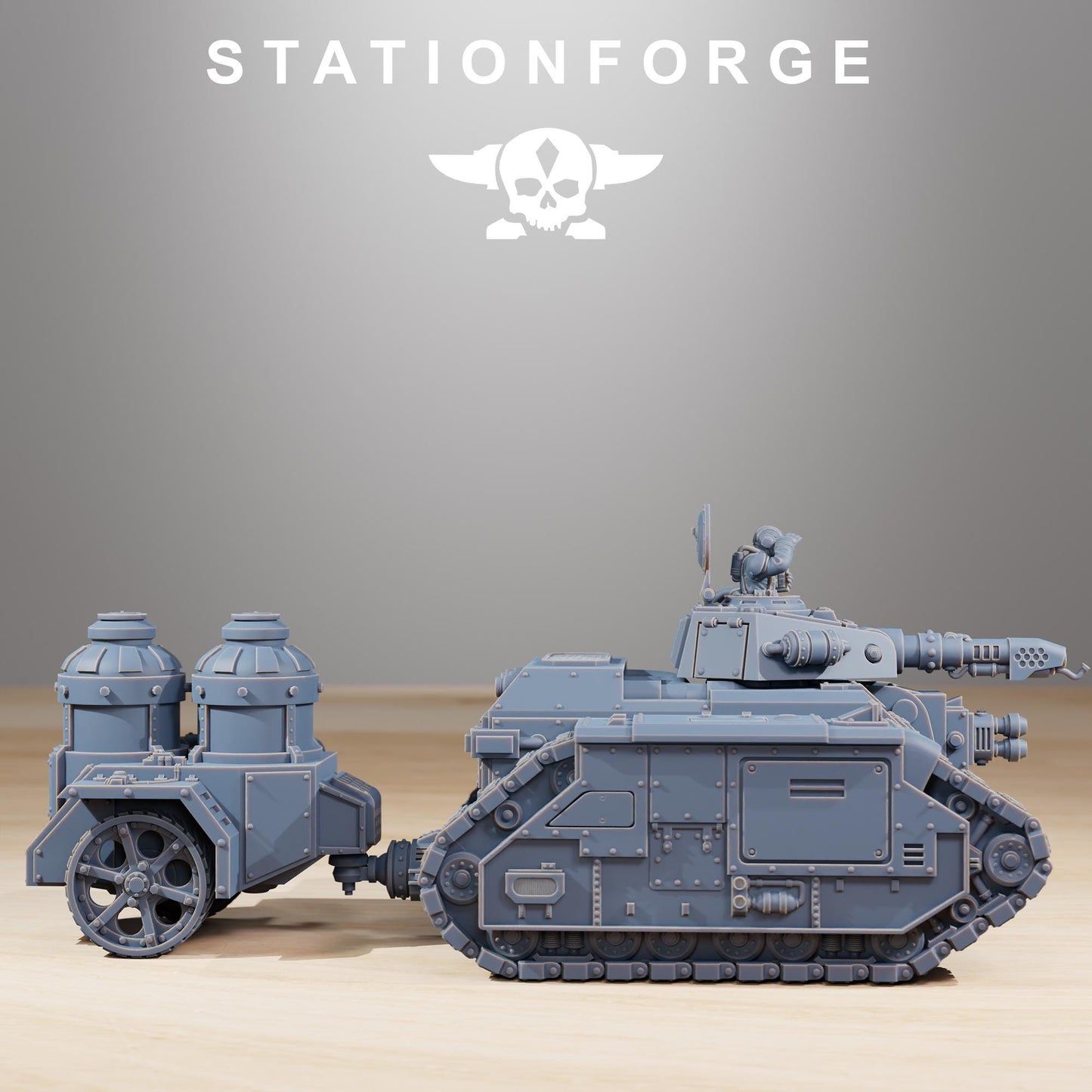 GrimGuard Flame Tank - GrimGuard Light Battle Tank, Sci-Fi Space Guard Soldiers by STATIONFORGE