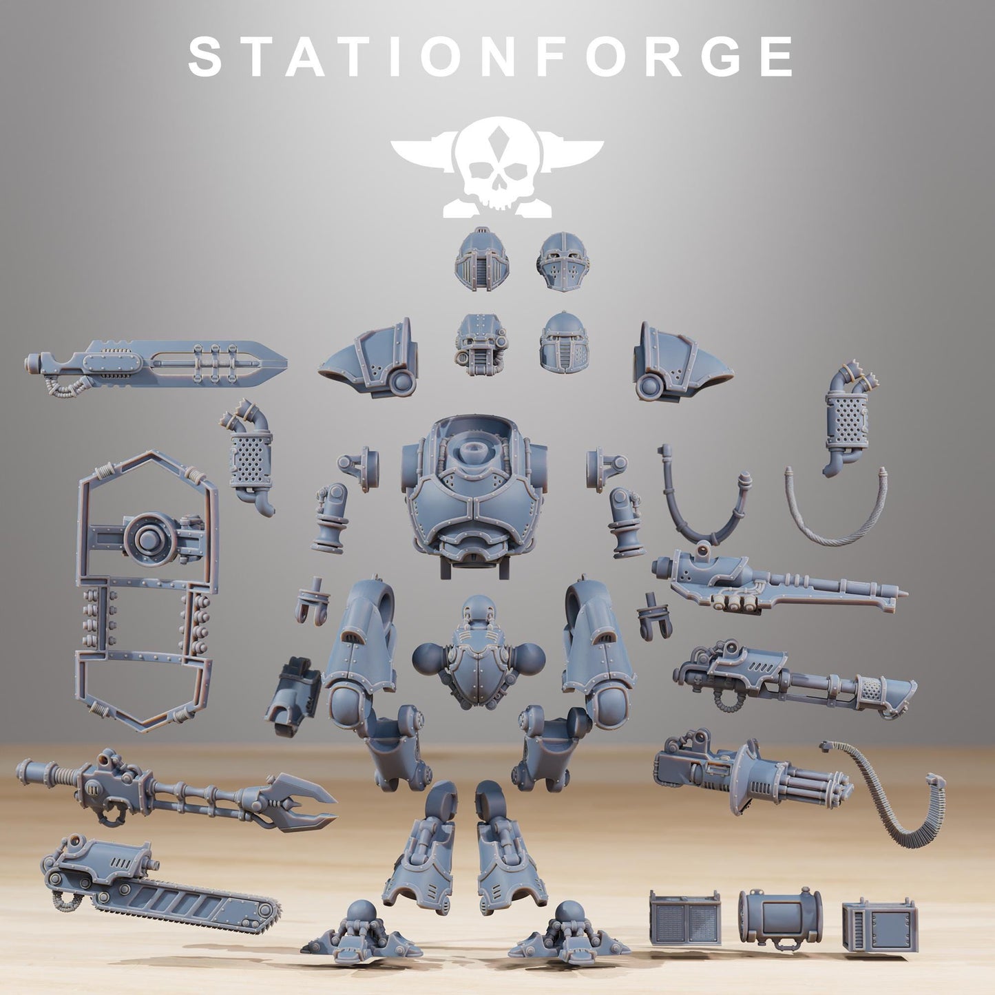 Scavenger Armageddon, Modular Sci-Fi Titanic Warbot by STATIONFORGE, Grimdark Wargames Proxy