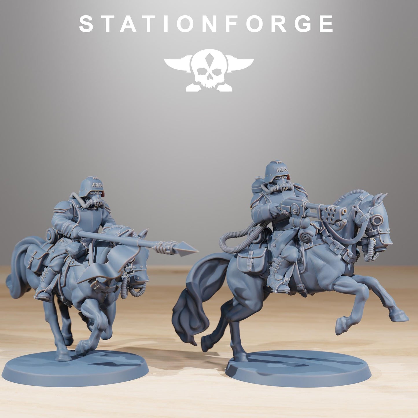 GrimGuard Cavalry, Modular Set Miniatures by STATIONFORGE,  Imperial guard cavalry regiment