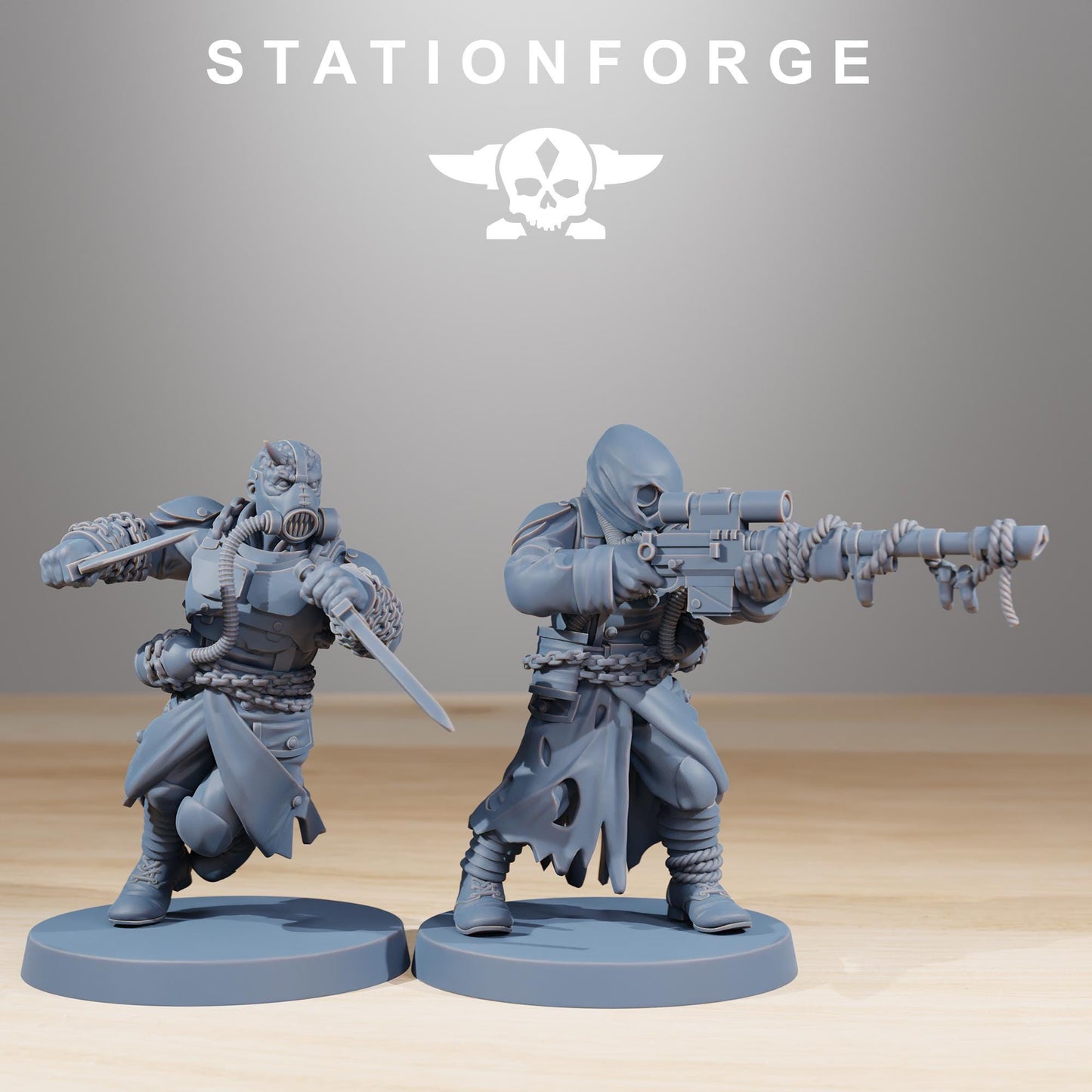 Corrupted Guard, Chaos Worshipper Sci-Fi Wargames Miniatures by STATIONFORGE, Corrupted Imperial Guard