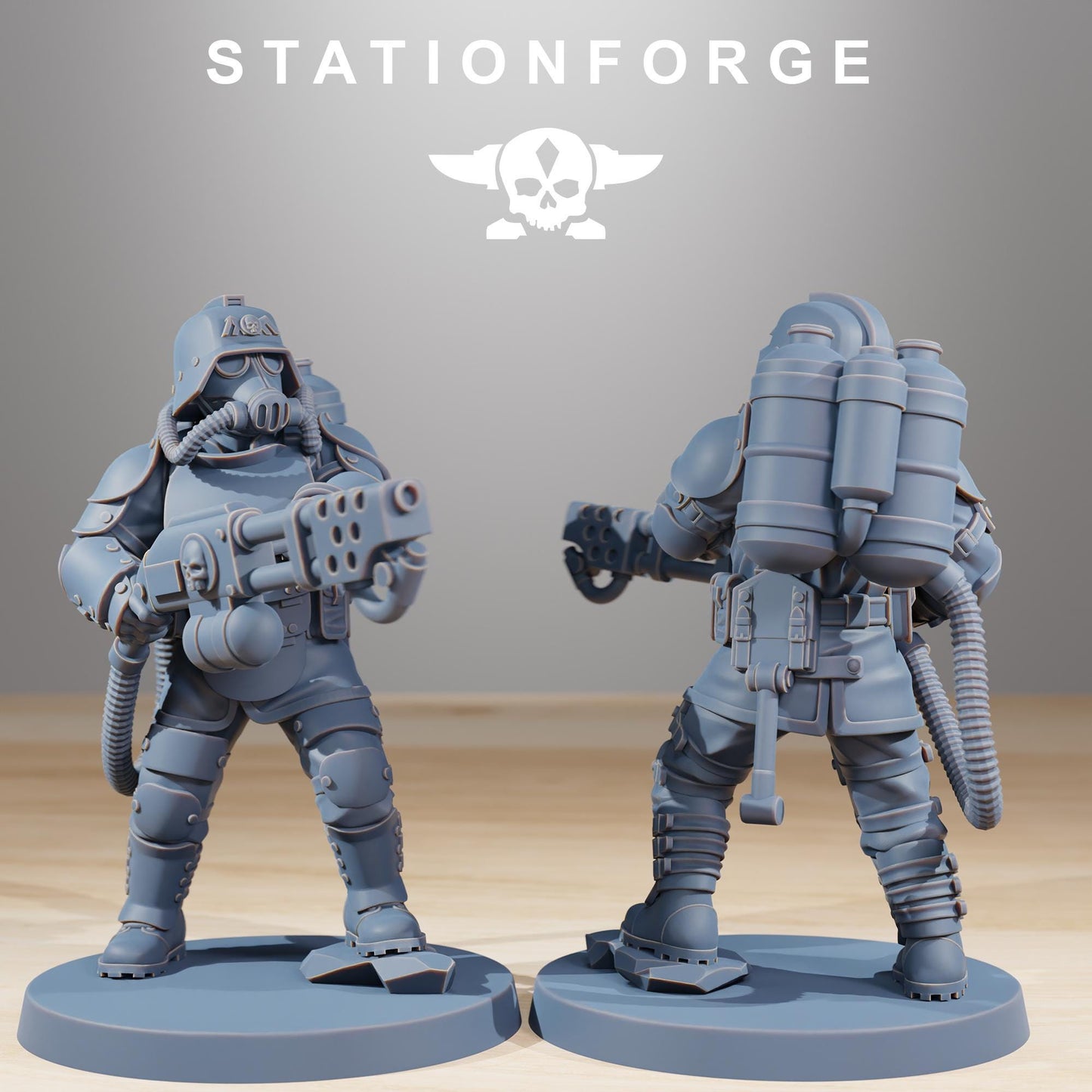 GrimGuard Ironclads, Death Korps Proxy, Sci-Fi Wargames Miniatures by STATIONFORGE