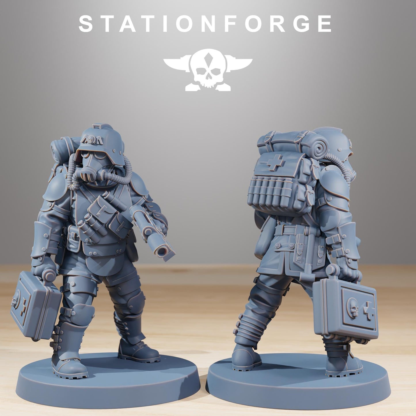 GrimGuard Ironclads, Death Korps Proxy, Sci-Fi Wargames Miniatures by STATIONFORGE
