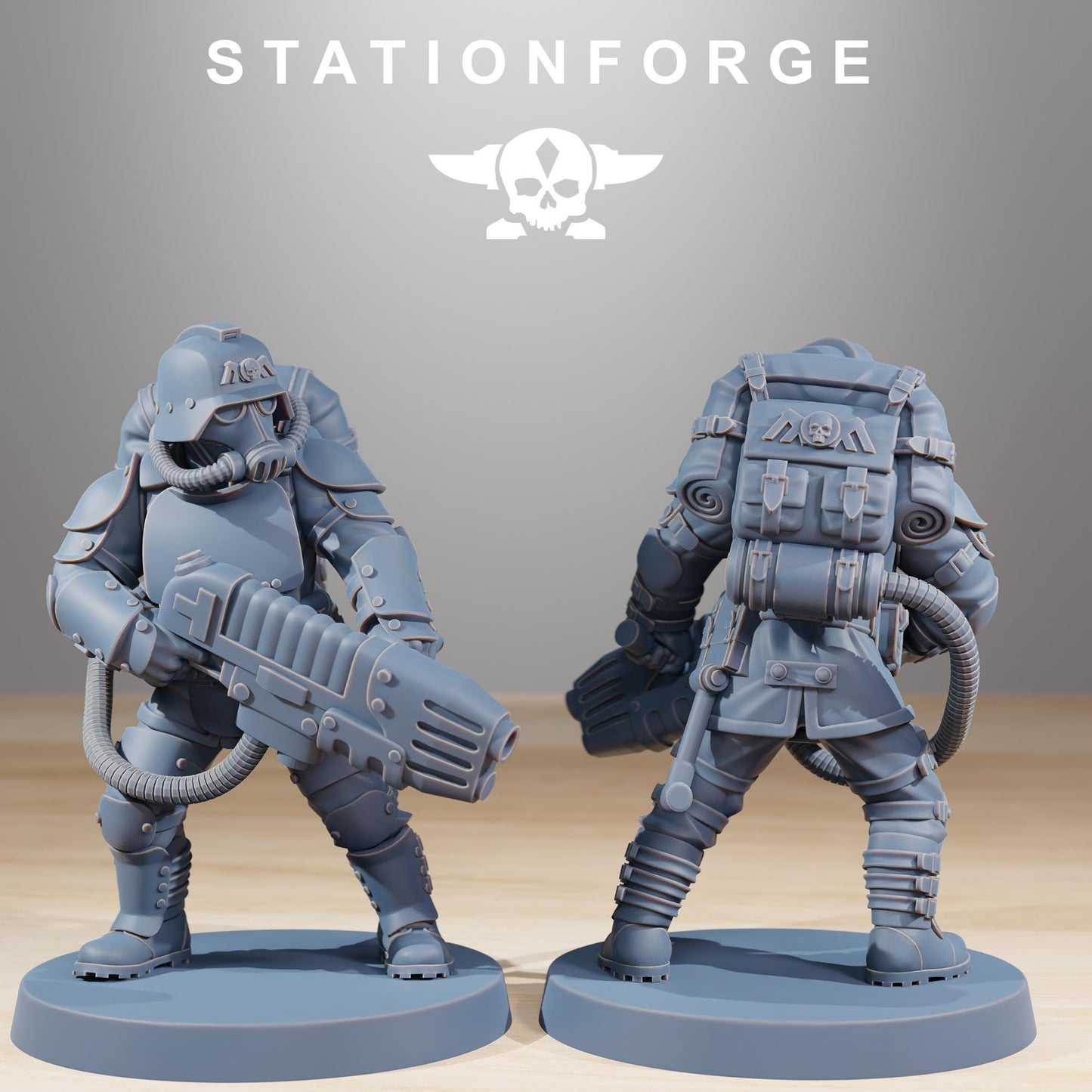 GrimGuard Ironclads, Death Korps Proxy, Sci-Fi Wargames Miniatures by STATIONFORGE
