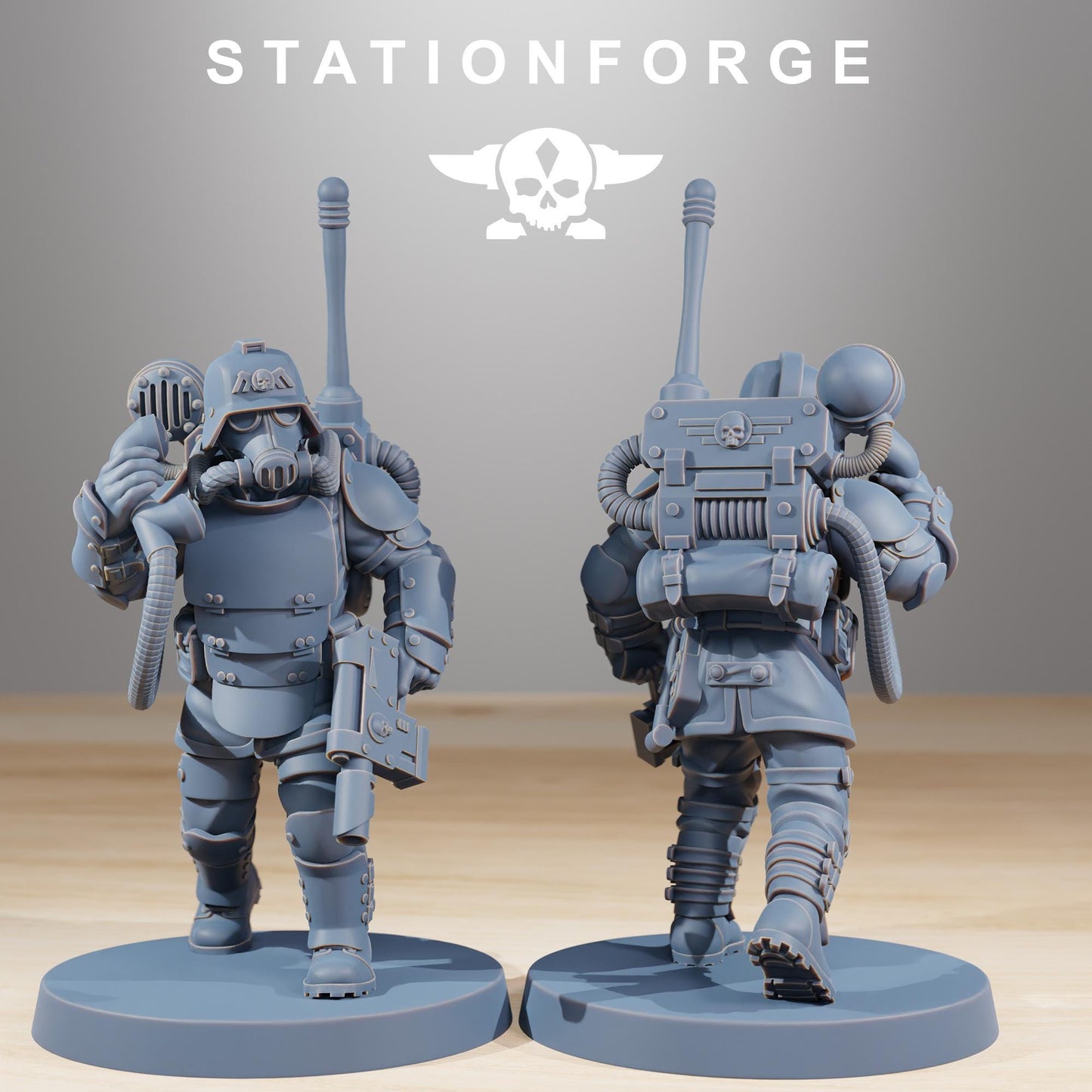 GrimGuard Ironclads, Death Korps Proxy, Sci-Fi Wargames Miniatures by STATIONFORGE