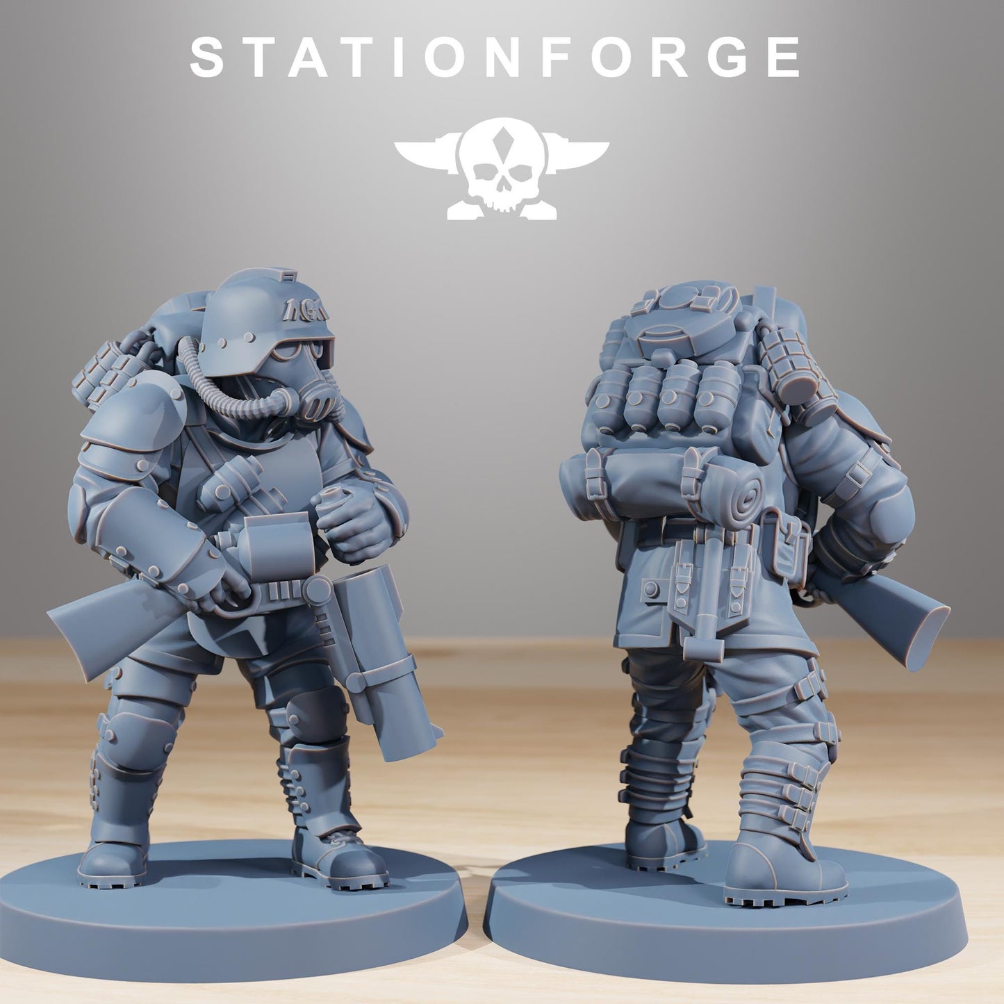 GrimGuard Ironclads, Death Korps Proxy, Sci-Fi Wargames Miniatures by STATIONFORGE