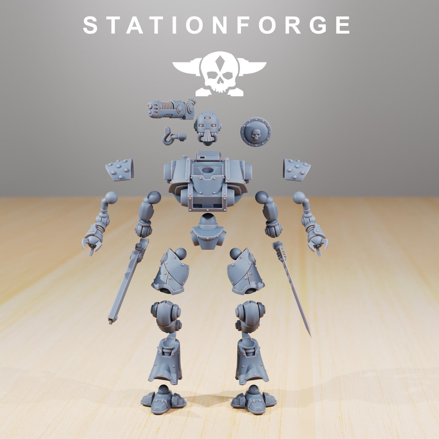 Scavenger Exutars, Mechanical Robot Infantry, Sci-Fi Wargames Miniatures by STATIONFORGE