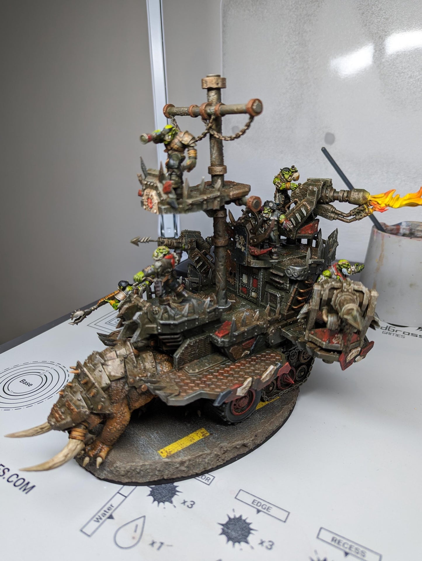 Orkaz Death Mounta, Space-Faring Orkish Menace Sculpted by STATIONFORGE, Grimdark Compatible, Scaled for Sci-Fi Miniature Wargames