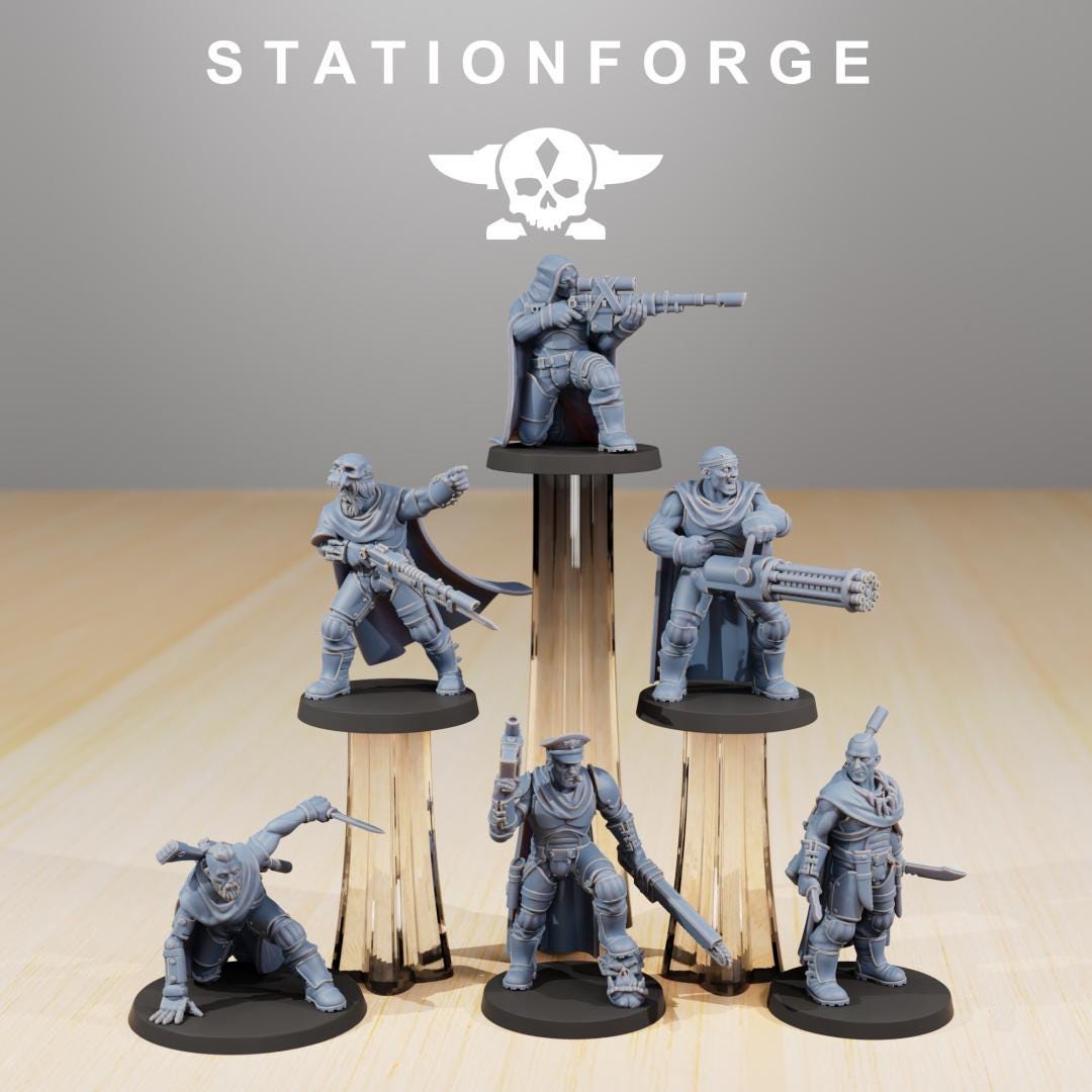 Vaskar Orkaz Hunters, Death Korps Proxy, Sci-Fi Wargames Miniatures by STATIONFORGE