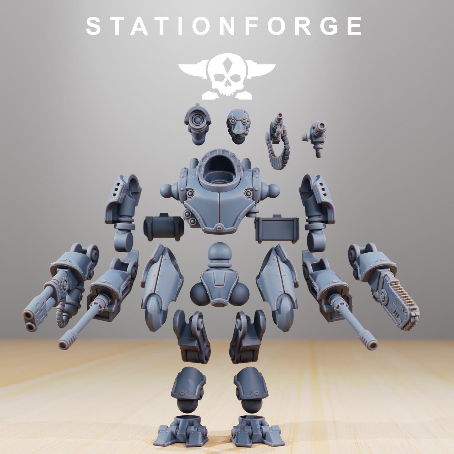 Scavenger Bracers, Modular Sci-Fi Titanic Warbot by STATIONFORGE, Grimdark Wargames Proxy