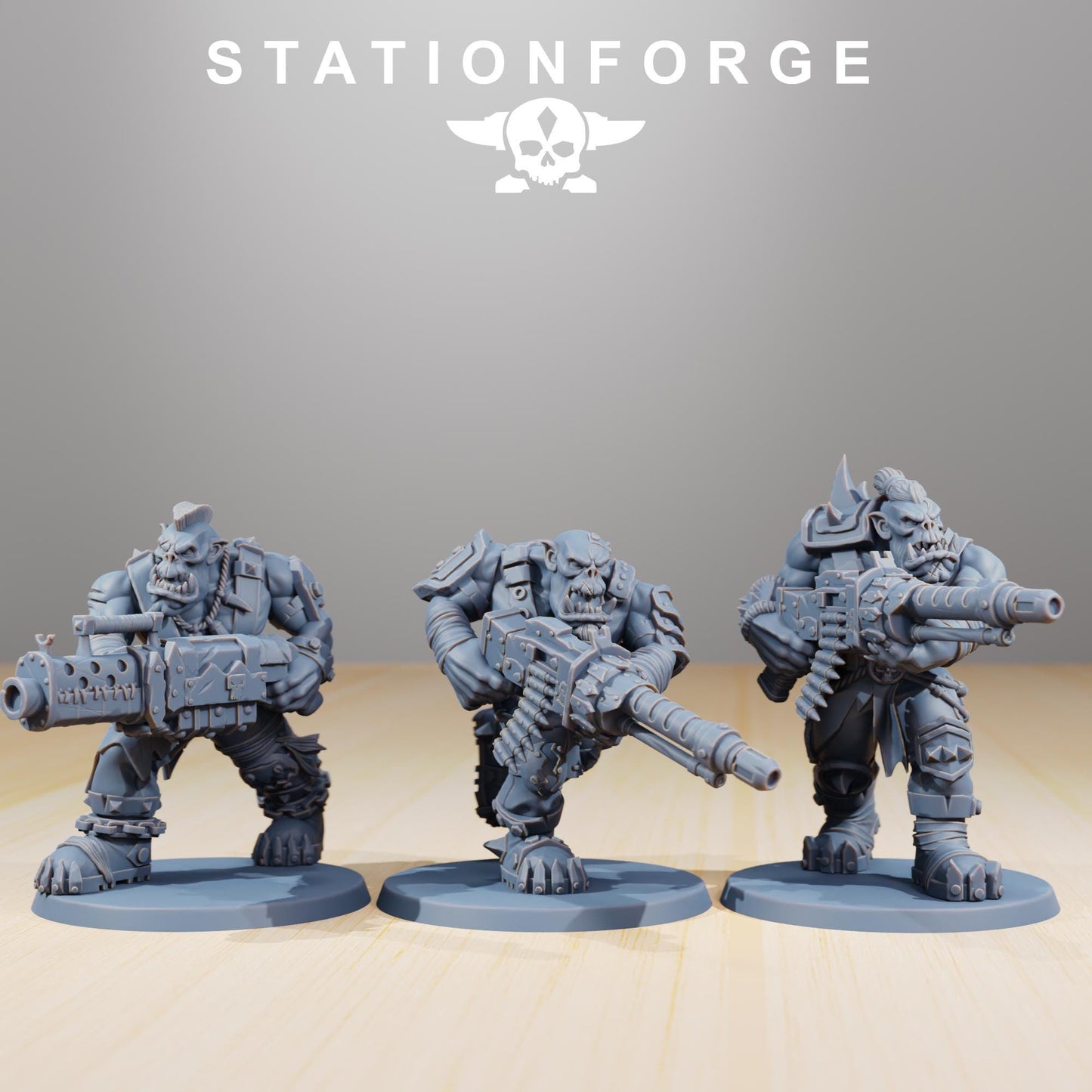 Orkaz Strappaz, Space-Faring Orkish Menace Sculpted by STATIONFORGE, Grimdark Compatible, Sci-Fi Wargame Scale