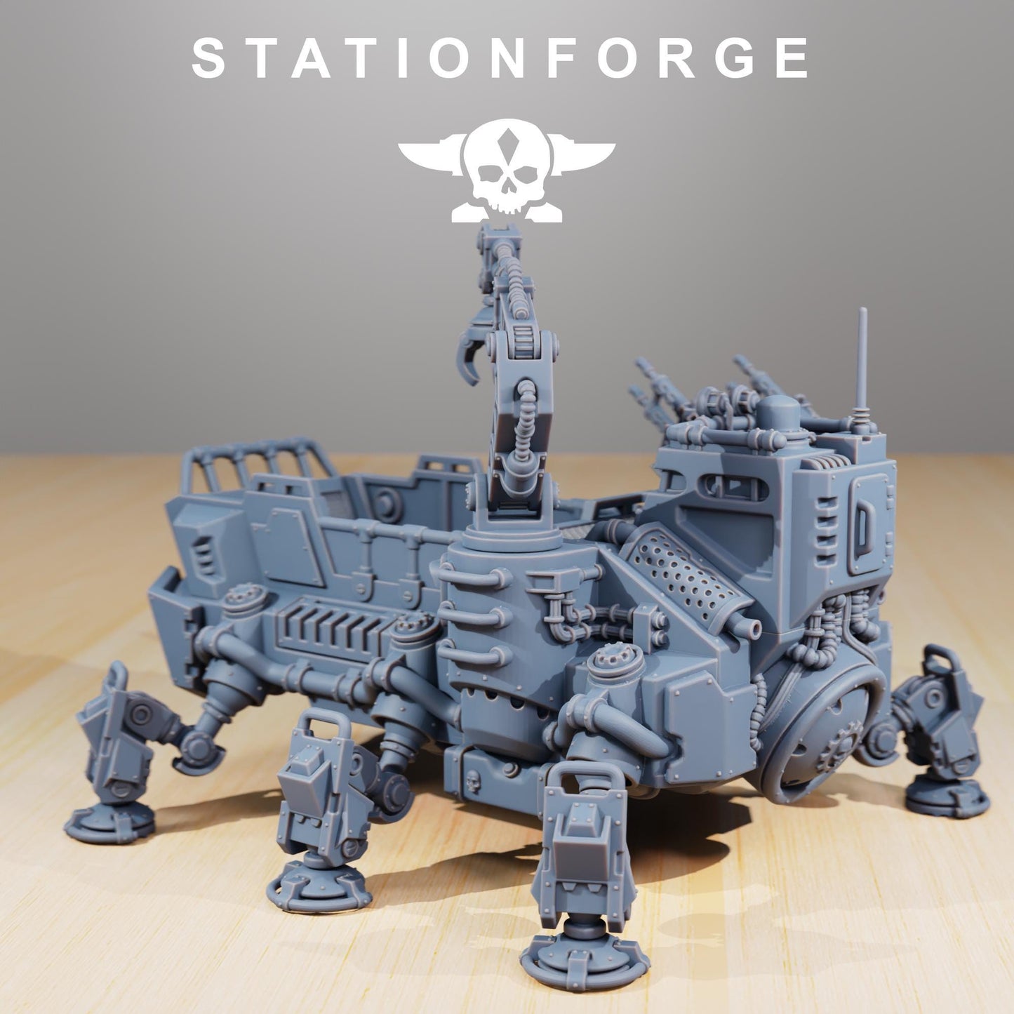 Scavenger Transport Tank, Space Techno-bots, modular Sci-Fi warriors by STATIONFORGE, Sci-Fi Wargames Cyber-themed Grimdark miniatures